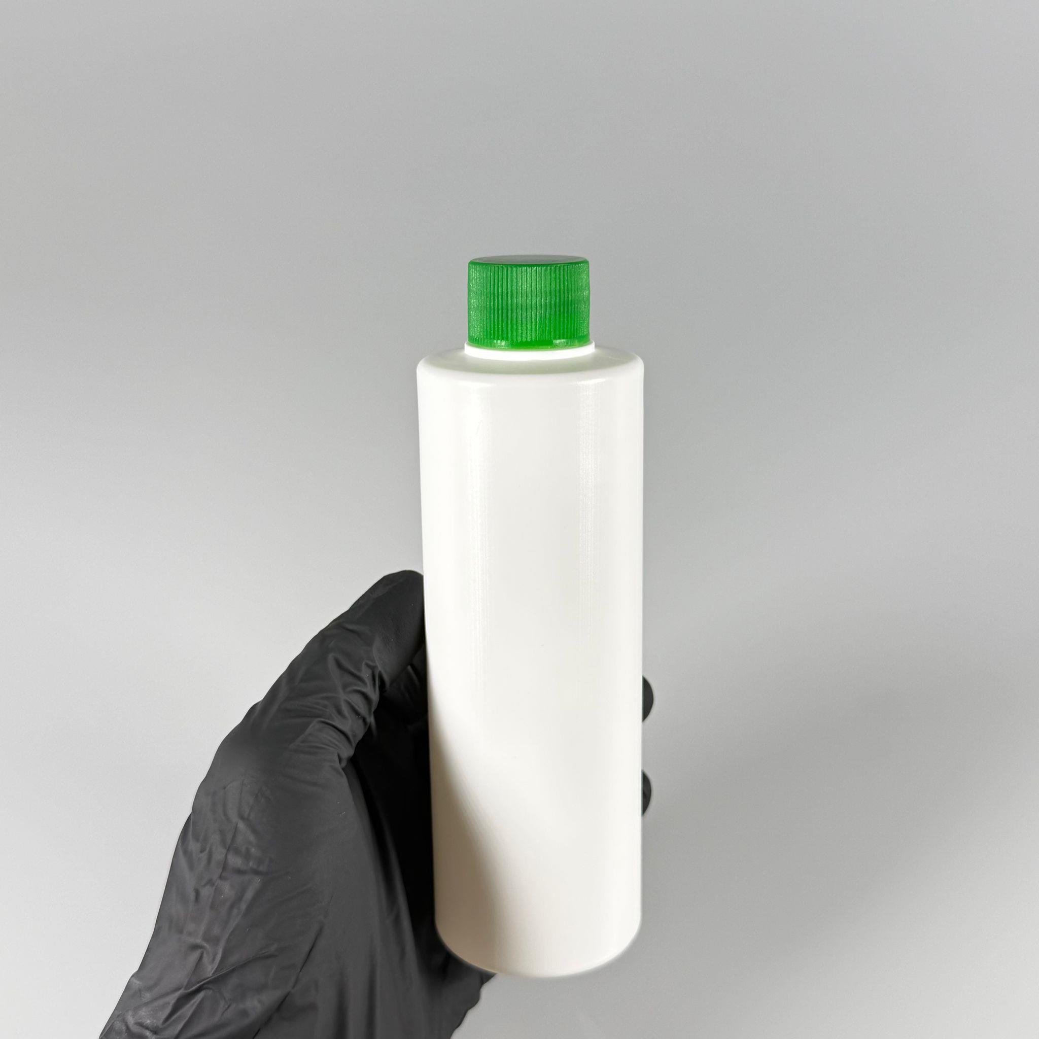 200 CC (SİLME 250 CC) BEYAZ SİLİNDİR MODEL MAT SERT POLİETİLEN ŞİŞE - YEŞİL KAPAKLI - 200 ML BEYAZ PLASTİK ŞİŞE
