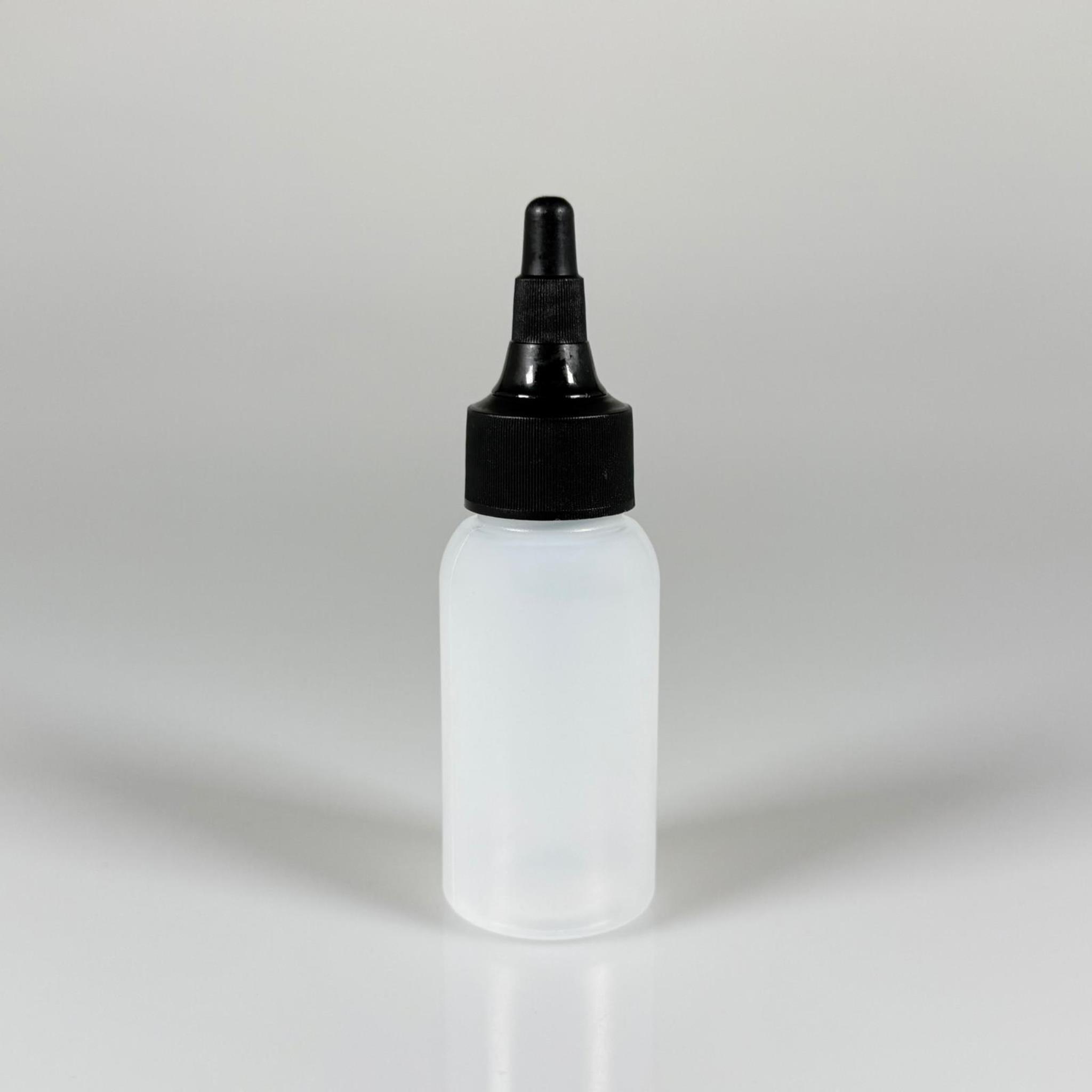 50 ML SIKILABİLİR YUMUŞAK POLİETİLEN PE PLASTİK ŞİŞE - SİYAH ASANSÖR AKITICI SOS KAPAKLI - 50 cc sos, yağ, kartuş, mürekkep vb için boş şişeler