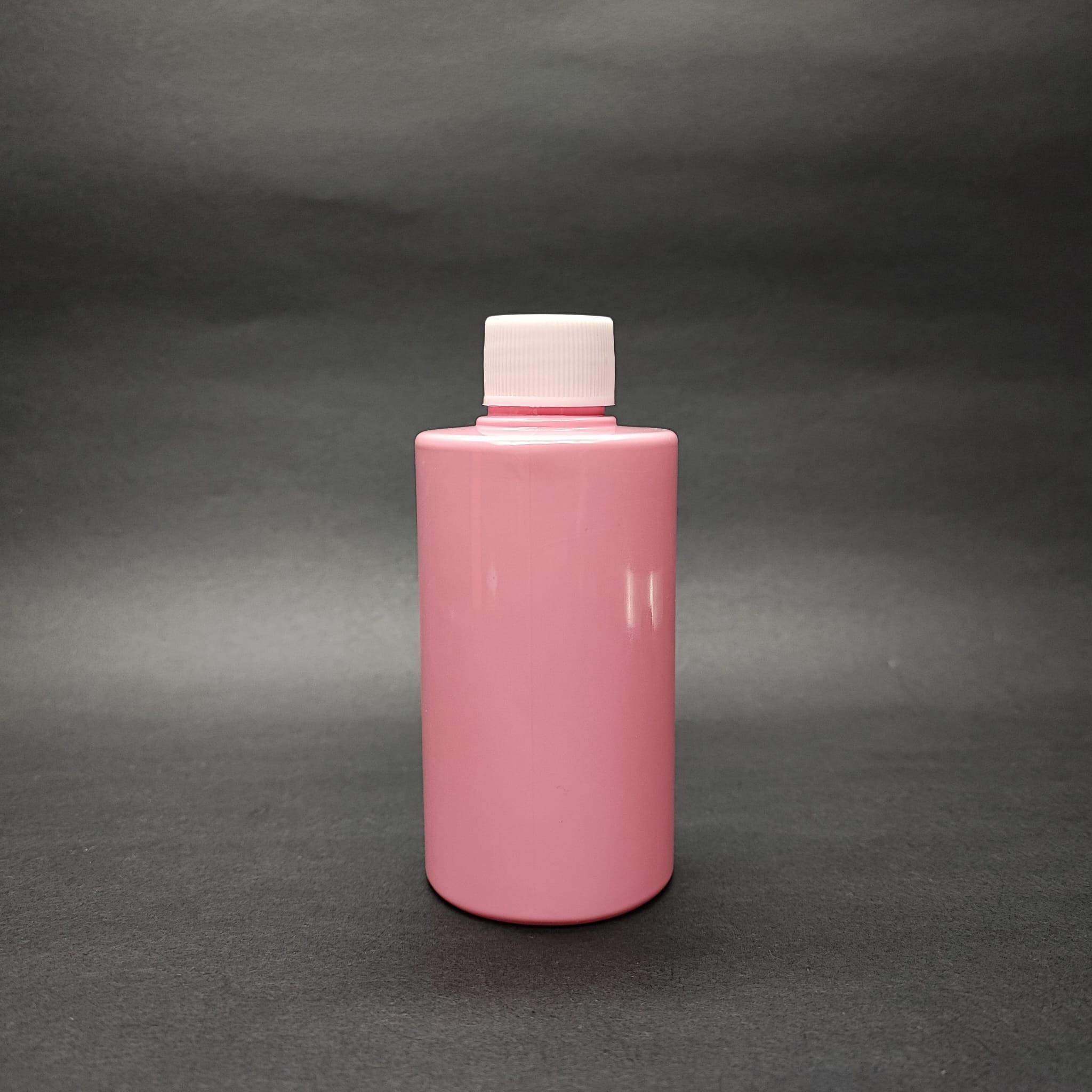 200 CC KÜT BOYUNLU SİLİNDİR PET ŞİŞE (24 GR) - CONTALI BEYAZ KAPAKLI - 200 ML PLASTİK ŞİŞE - PEMBE