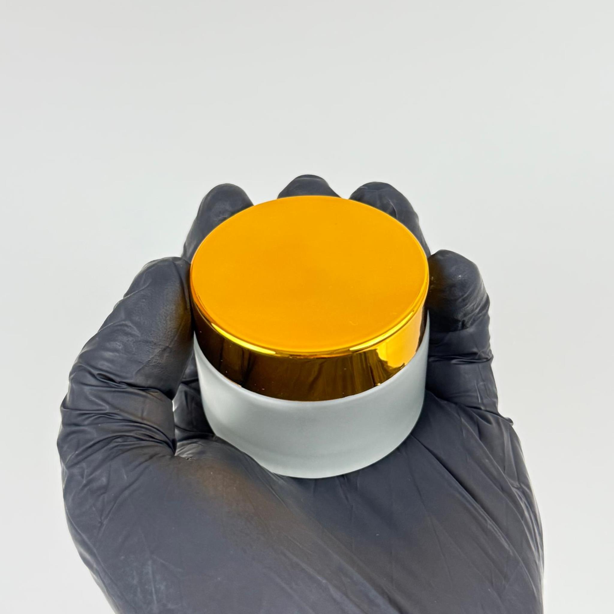 30 CC CAM BUZLU KREM KAVANOZU - GOLD KAPAKLI İÇ CONTALI - 30 ML BUZLU CAM KREM KAVANOZU - BUZLU MUM KAVANOZU