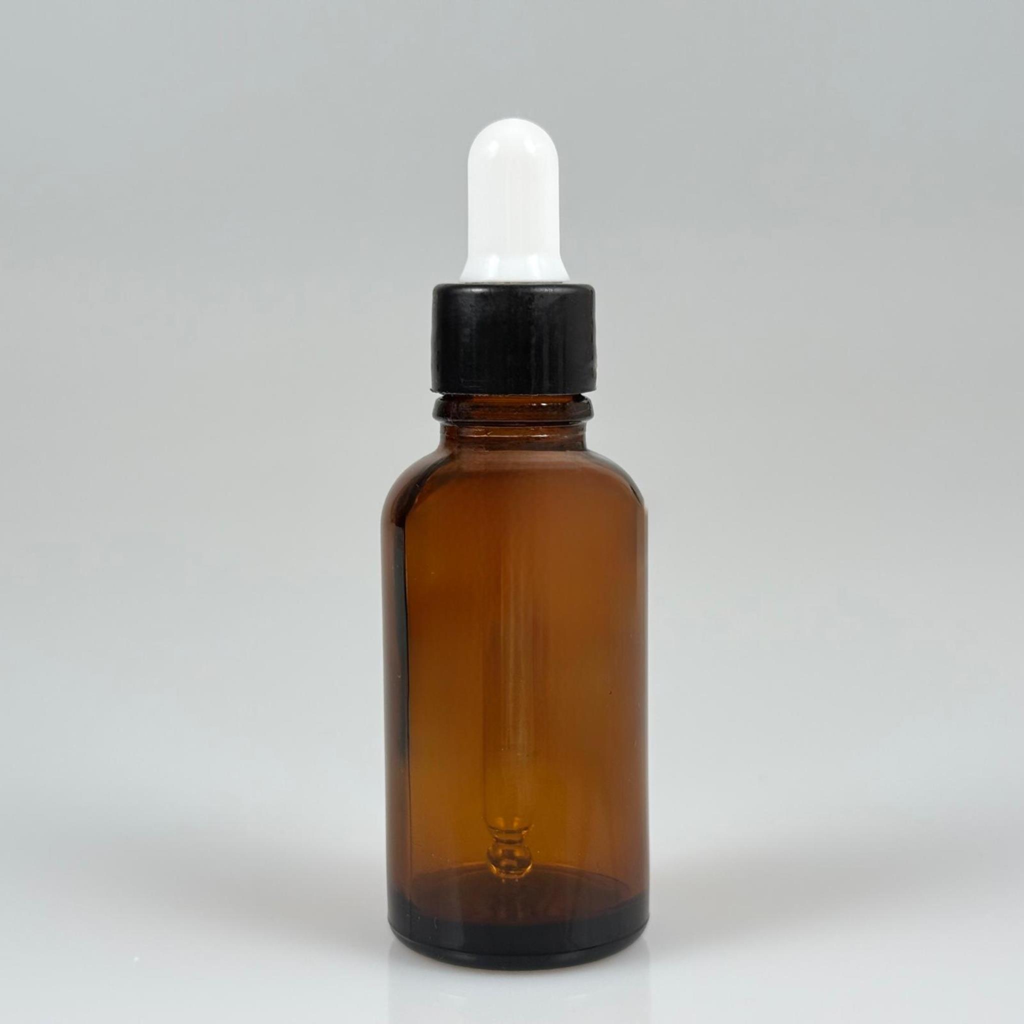 30 CC AMBER CAM DAMLALIKLI ŞİŞE - BEYAZ EMZİK + SİYAH DÜZ KAPAK + CAM PİPET TAKIM - 30 ML KAHVERENGİ DAMLALIKLI ŞİŞE SETİ