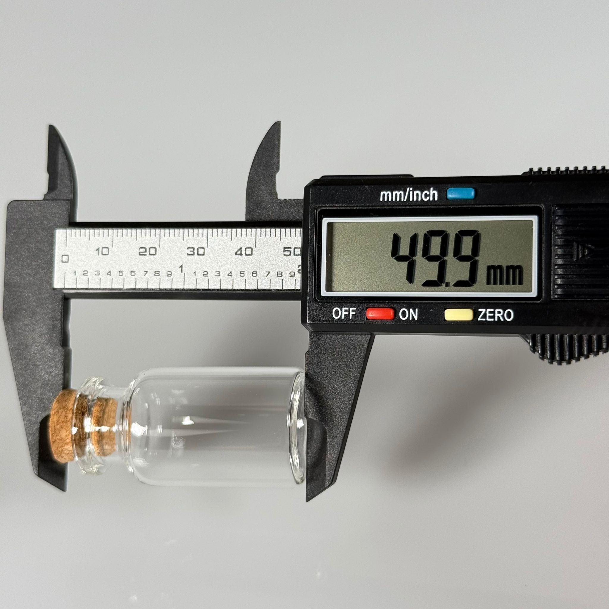 BOROSİLİKAT MANTAR TIPALI CAM ŞİŞE - 15 CC - 24x45 MM - ÇEKME CAM BORU FLAKON İNCE PENİSİLİN ŞİŞESİ