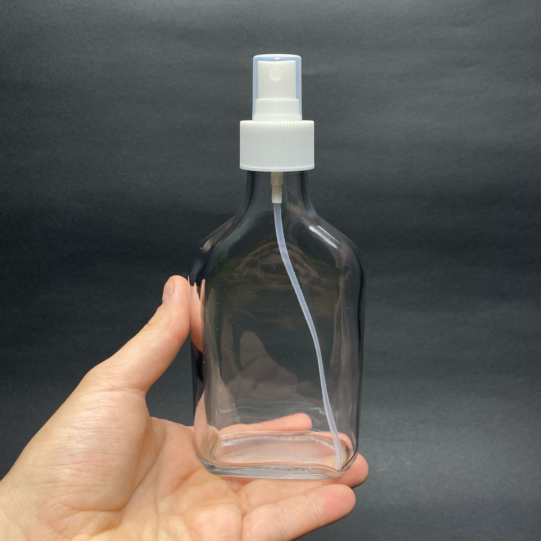 200 CC YASSI CAM ŞİŞE - BEYAZ SPREYLİ - 200 ML FISFIS CAM ŞİŞE