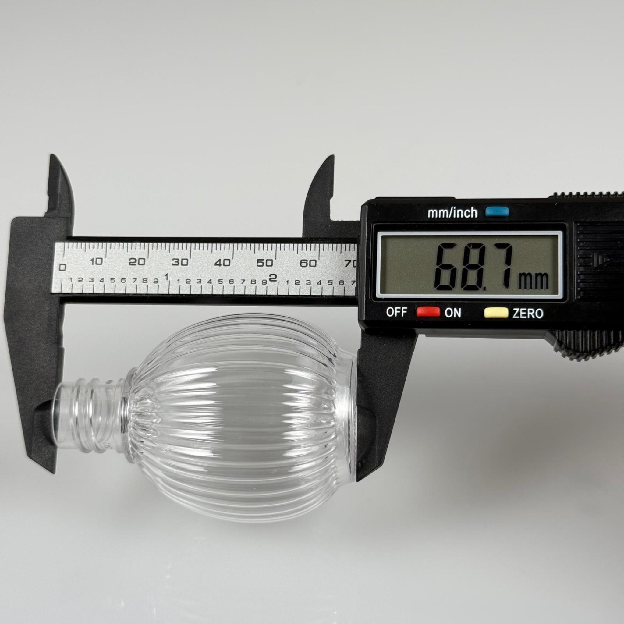50 CC TOP ÇİZGİLİ DESENLİ PET ŞİŞE 18 MM AĞIZ KAPAKSIZ - 50 ML TOP MODEL ÇİZGİLİ PLASTİK ŞİŞE