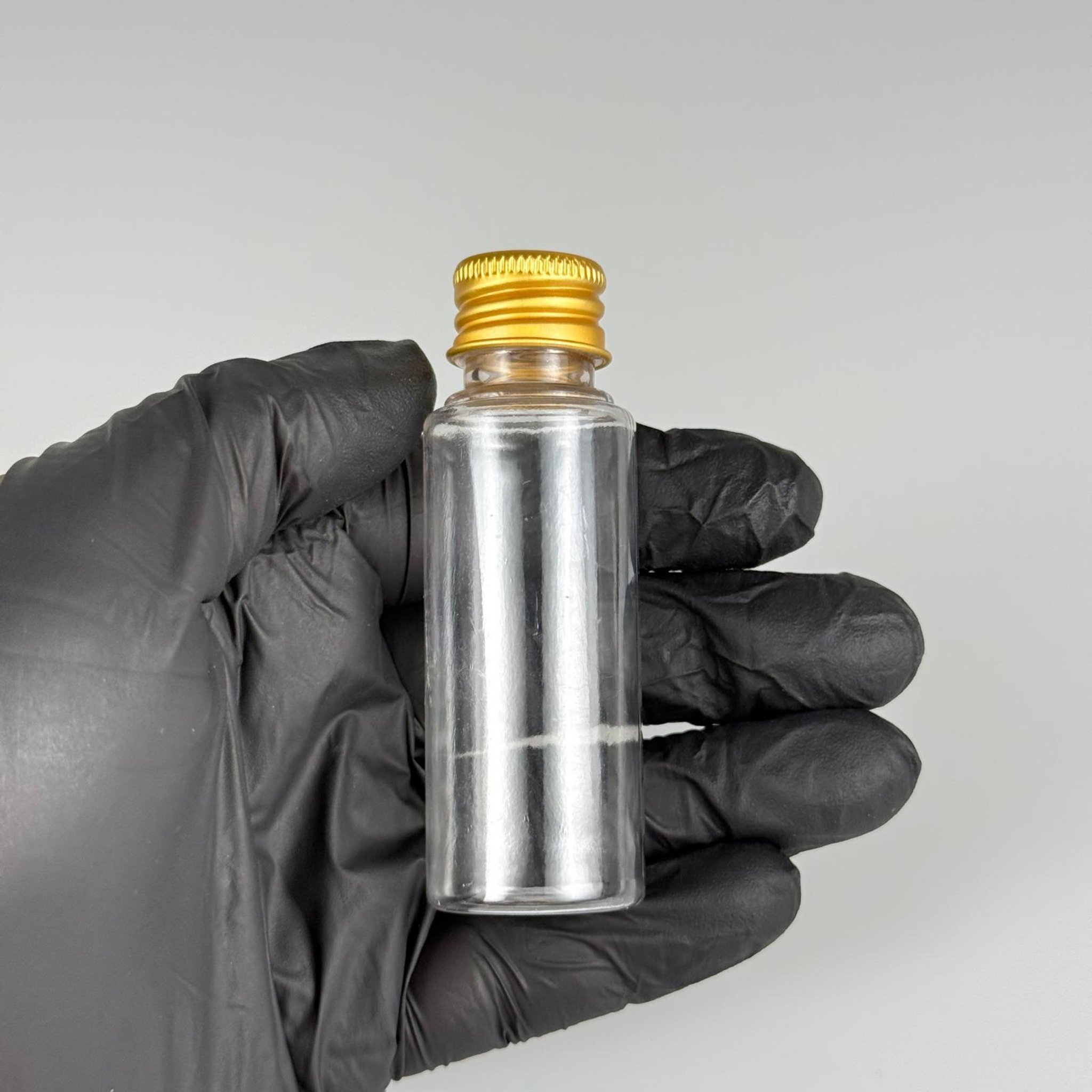 30 CC ŞEFFAF  PET SHOT ŞİŞE - KÖPÜK CONTALI GOLD ALÜMİNYUM METAL KAPAKLI TAKIM - 30 ML PLASTİK ŞİŞE