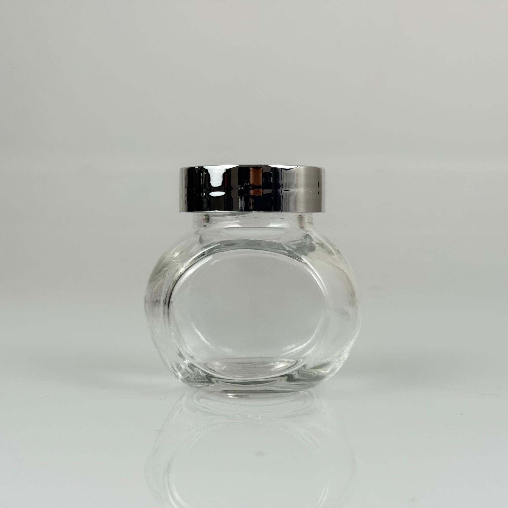 40 CC YATIK KAVANOZ - GÜMÜŞ KAPAKLI - 40 ML ÇİFT DİPLİ MİNİ BAHARAT KAVANOZU