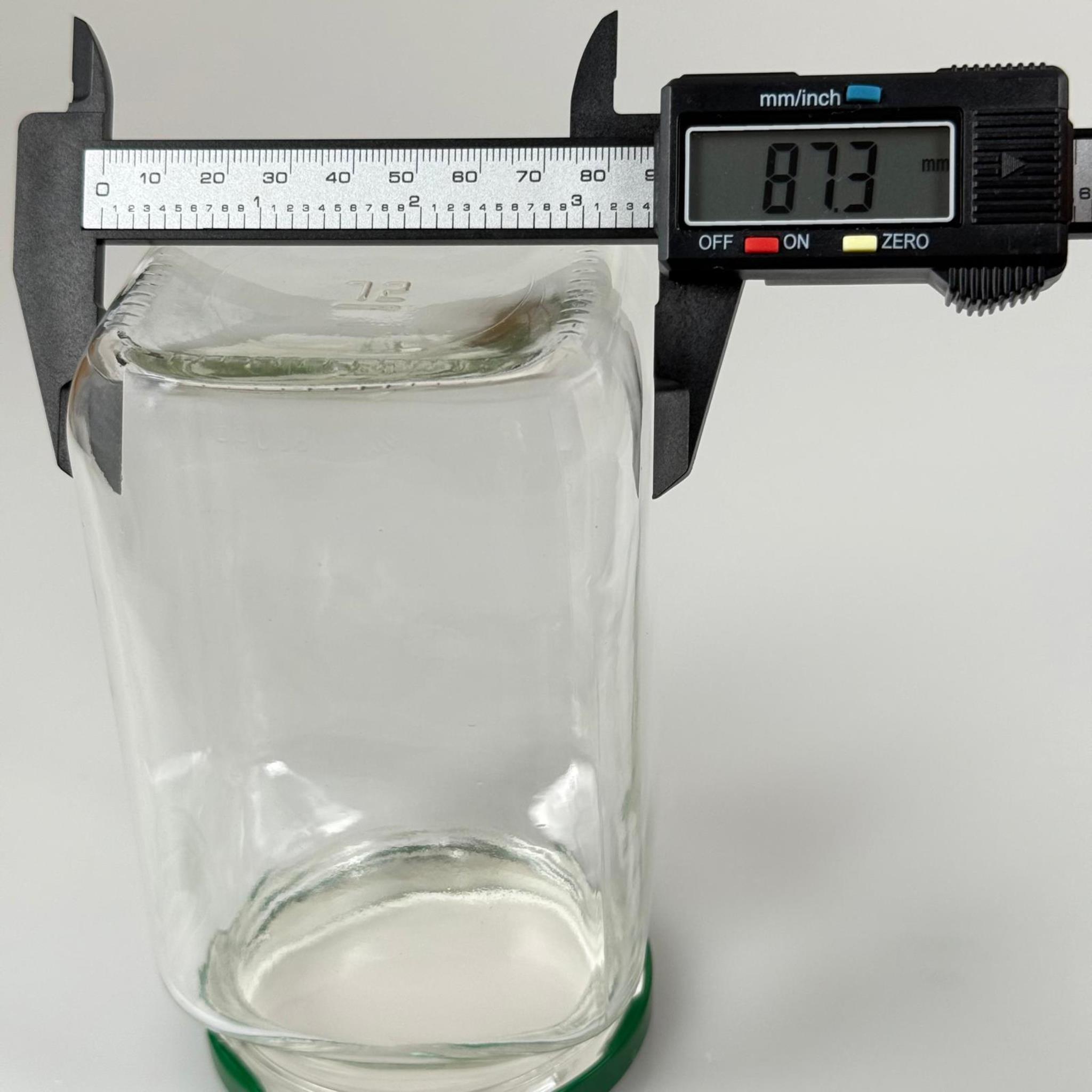 850 CC KARE CAM KAVANOZ - KOYU YEŞİL METAL KAPAKLI - 850 ML KÖŞELİ CAM KAVANOZ