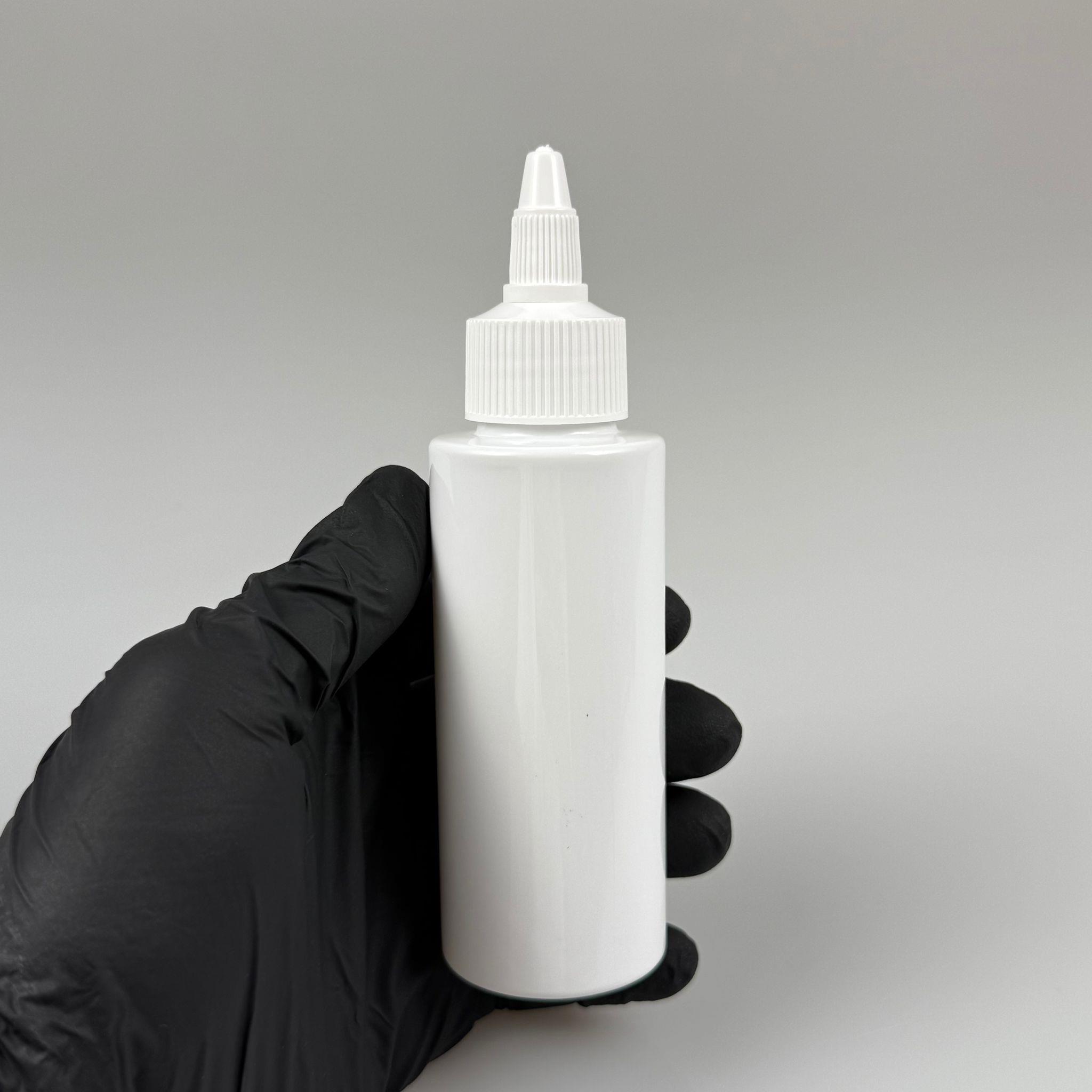 YAĞ, SOS, ACI SOS, SİRKE, SRIRACHA, MÜREKKEP, TUTKAL AKITICI VB BOŞ ŞİŞELERİ - BEYAZ SİVRİ TWİST AKITICI KAPAK + 100 ML KÜT BEYAZ SERT PET PLASTİK ŞİŞE TAKIM