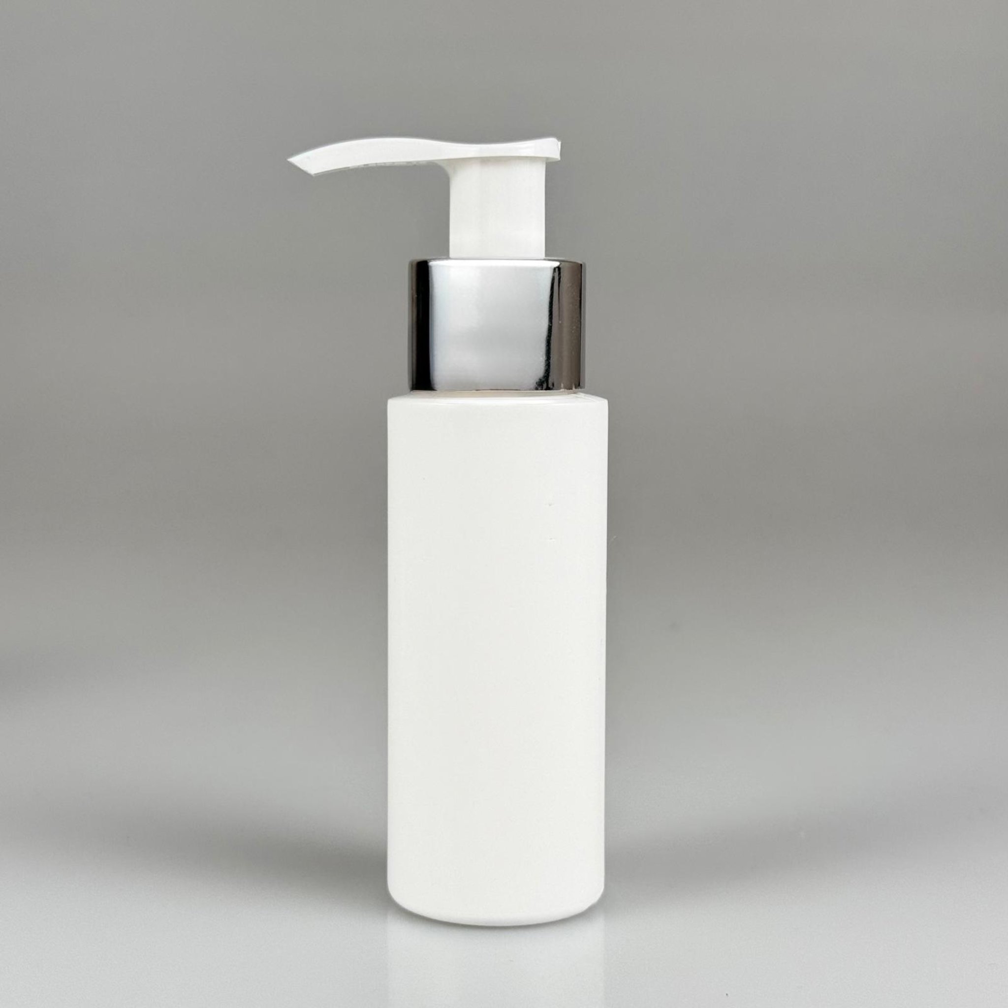 50 CC BEYAZ POLİETİLEN PLASTİK ŞİŞE - GÜMÜŞ POMPALI - 50 ML POMPALI PLASTİK ŞİŞE