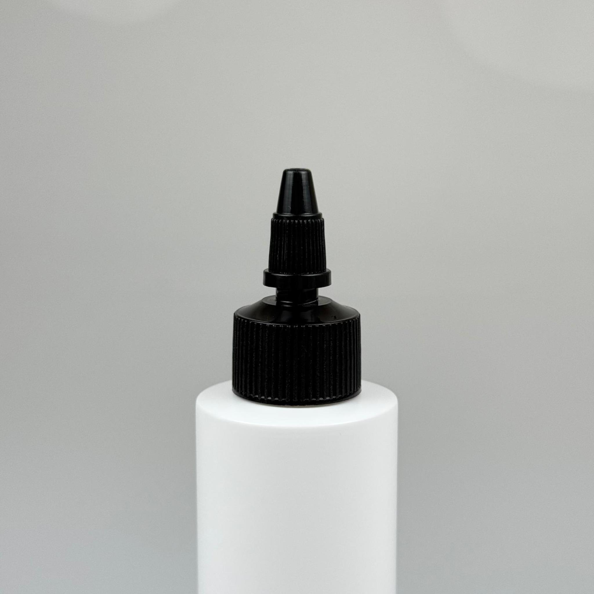 YAĞ, SOS, ACI SOS, SİRKE, SRIRACHA, MÜREKKEP, TUTKAL AKITICI VB BOŞ ŞİŞELERİ - SİYAH SİVRİ TWİST AKITICI KAPAK + 150 ML BEYAZ POLİETİLEN PLASTİK ŞİŞE TAKIM