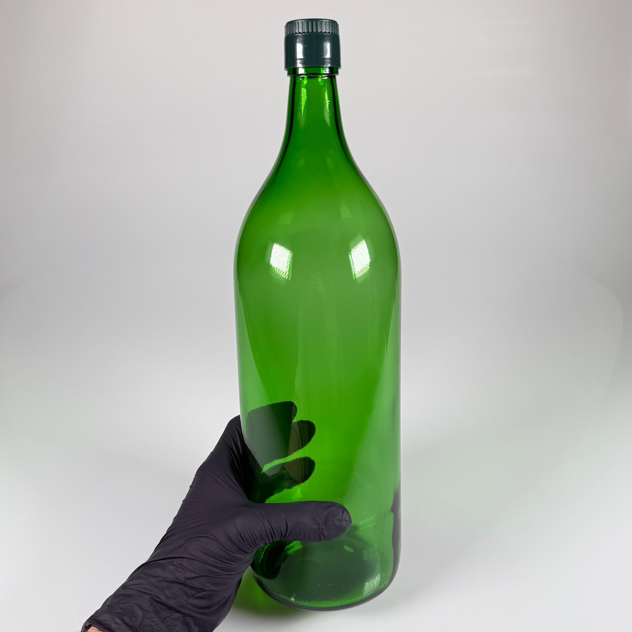 2000 CC CAM ŞİŞE YEŞİL - YEŞİL AKITICILI DROP STOP KAPAKLI - 2 LİTRE CAM ŞİŞE - 2 LT CAM ŞİŞE