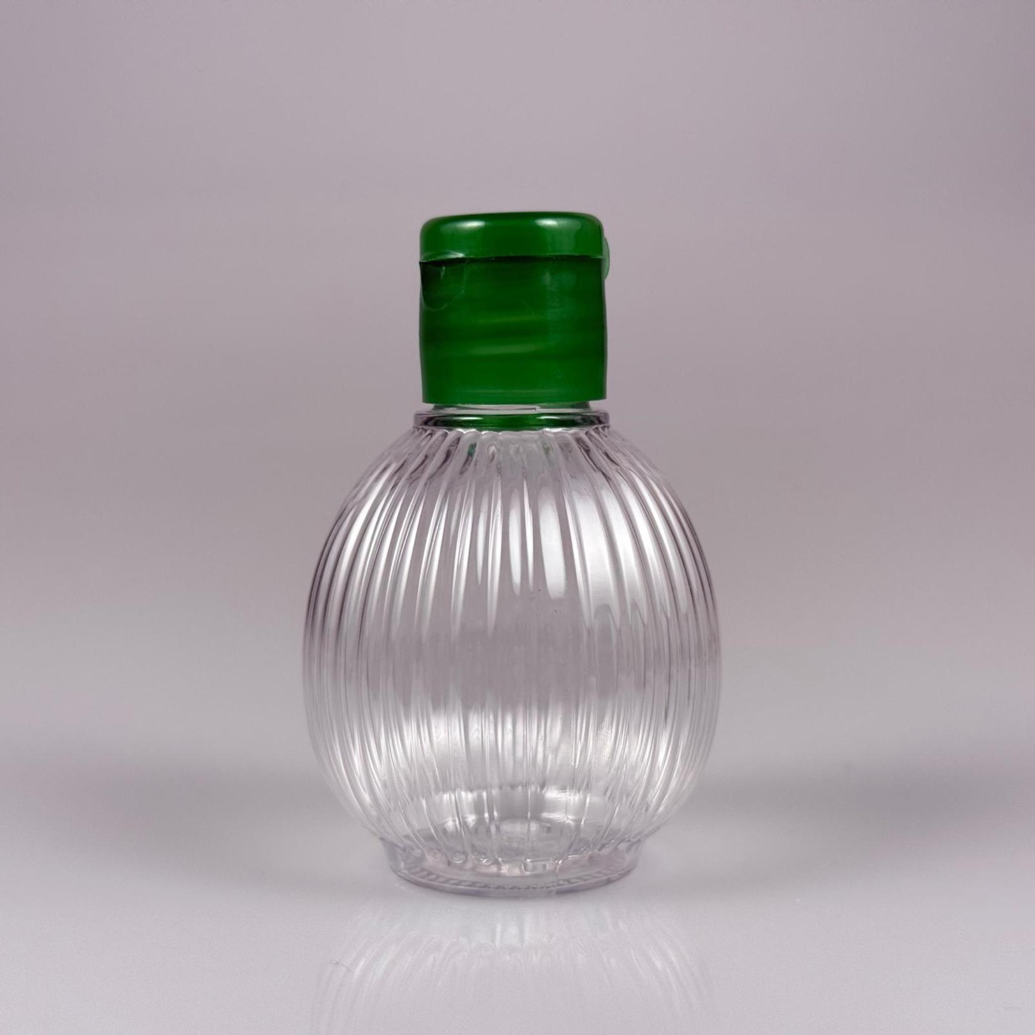 50 CC TOP ÇİZGİLİ DESENLİ 18 MM YEŞİL FLİPTOP KAPAKLI PET ŞİŞE - 50 ML TOP MODEL ÇİZGİLİ FLİPTOP KAPAKLI PLASTİK ŞİŞE