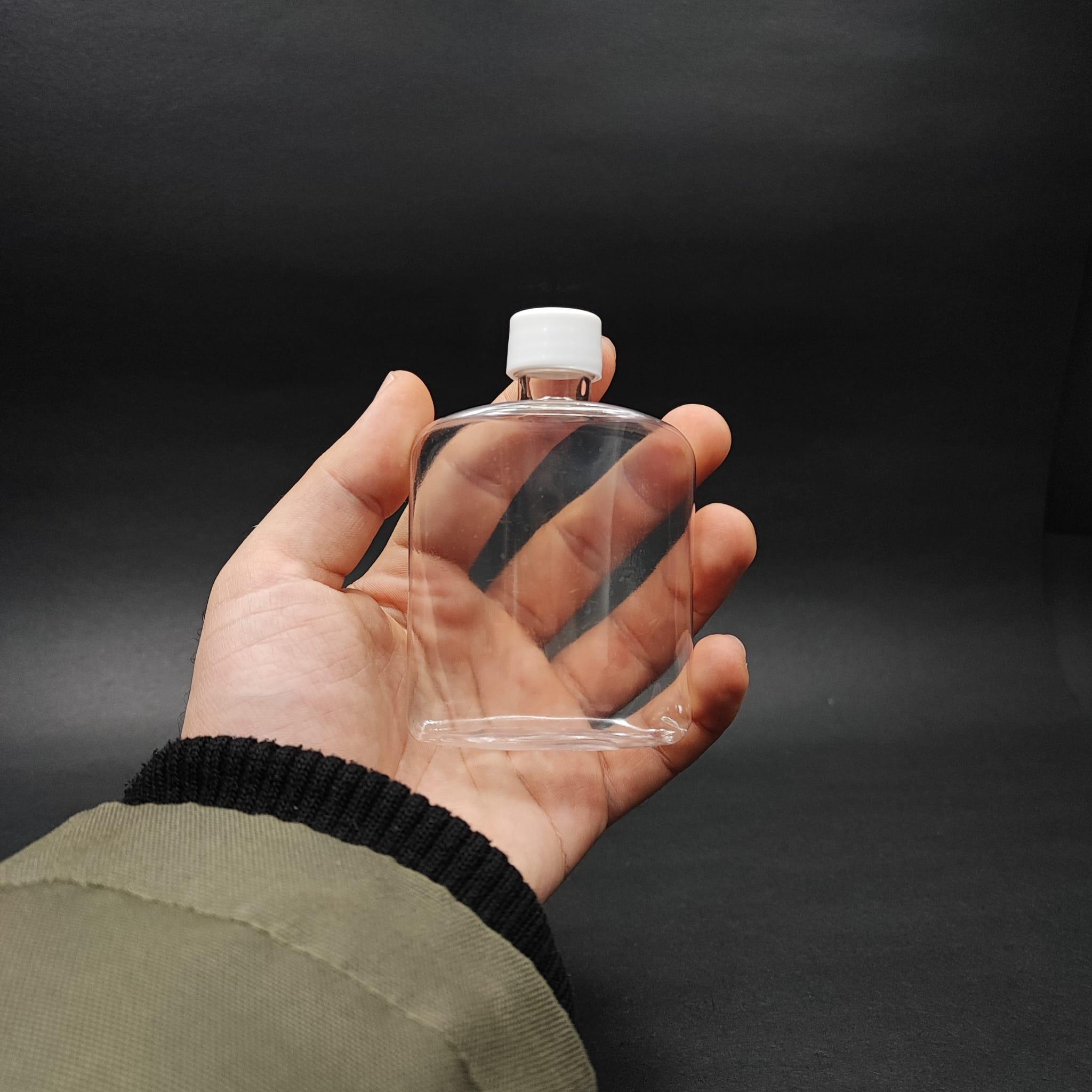 100 CC YASSI PLASTİK ŞİŞE + KENDİNDEN CONTALI SIZDIRMAZ BEYAZ KAPAK - 100 ML KAPAKLI PET ŞİŞE