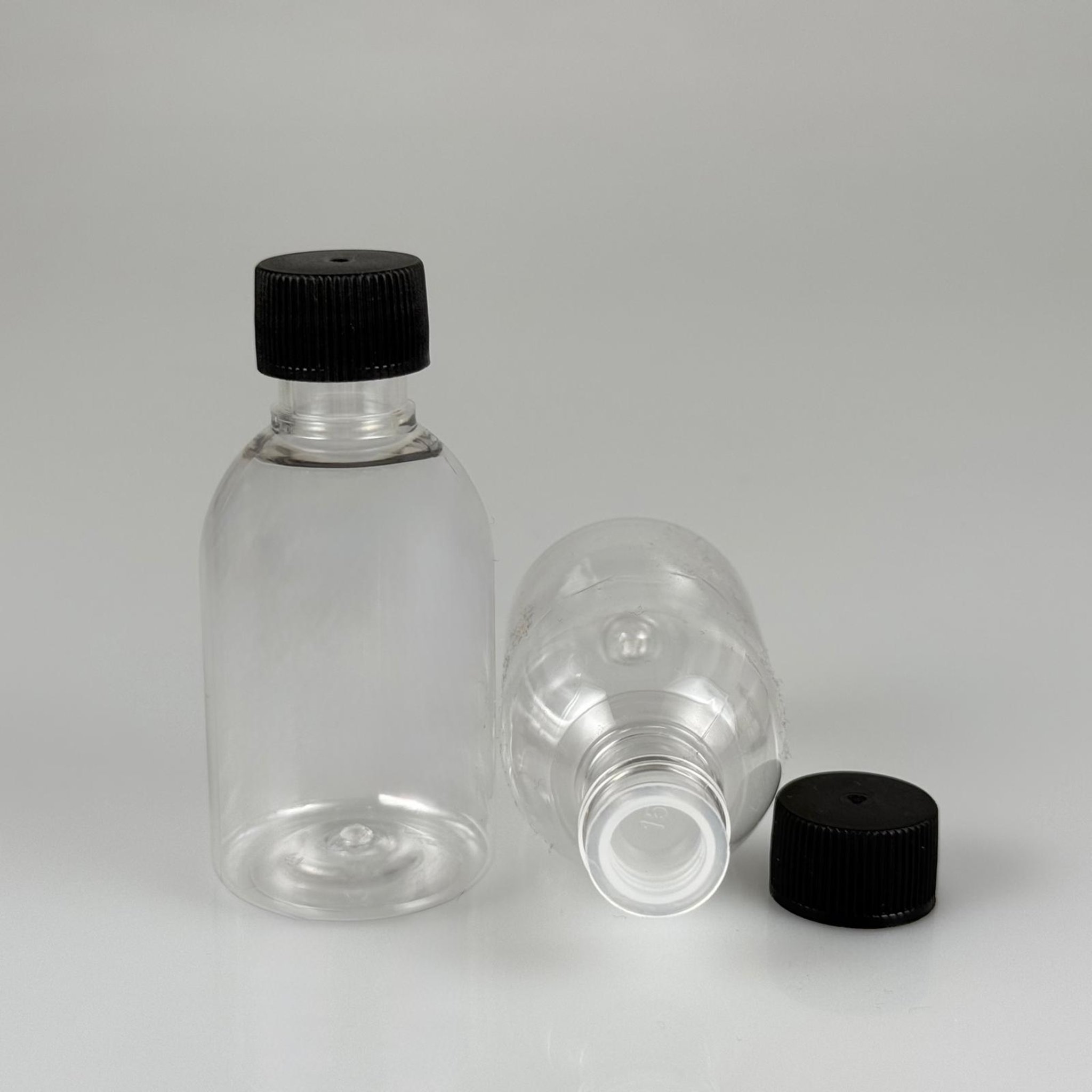 50 ML PET ŞİŞE + CONTALI SİYAH KAPAK + KÖR TIPA TAKIM - 50 CC SIZDIRMAZ BOŞ PLASTİK ŞİŞELER