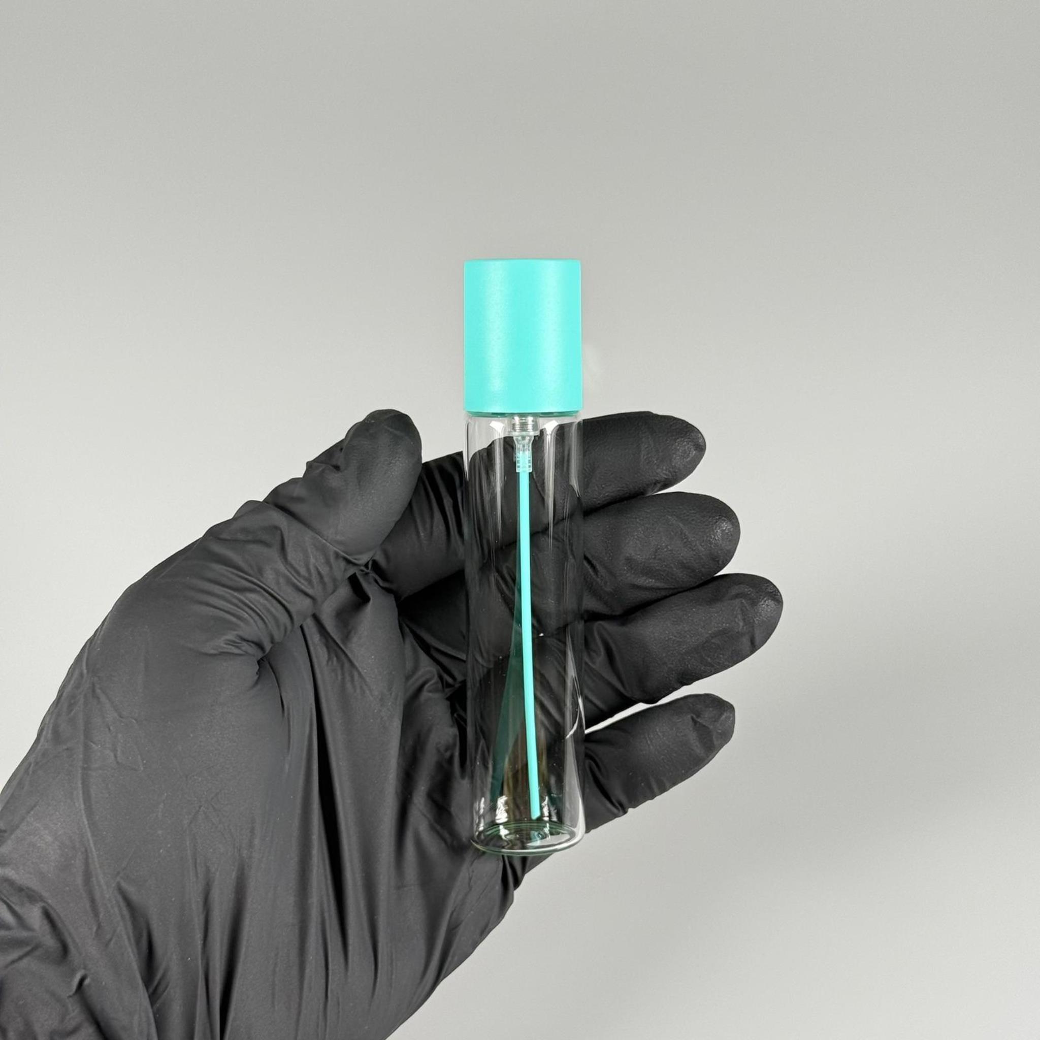 PARFÜM ŞİŞESİ 25 ML - 25 CC PARFÜM AMBALAJI VALFLİ (GEÇME AĞIZ) CAM KALEM PARFÜM İÇİN ŞİŞELERİ - TURKUAZ SPREY + KAPAKLI SET TAKIM