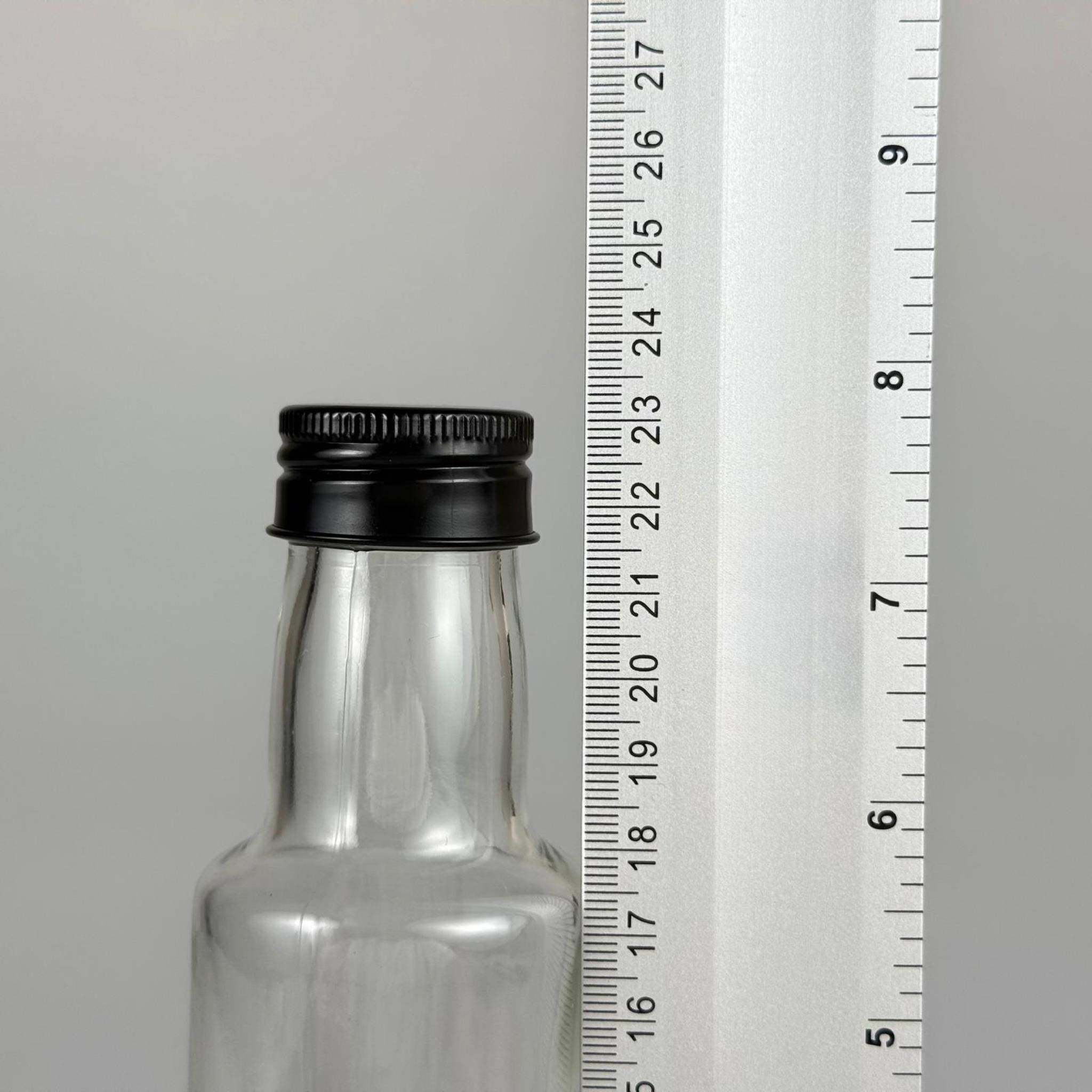 250 CC DORİKA CAM ŞİŞE - SİYAH METAL ALÜMİNYUM KAPAKLI - 250 ML DORİKA YAĞ ŞİŞESİ - SİRKE ŞİŞESİ