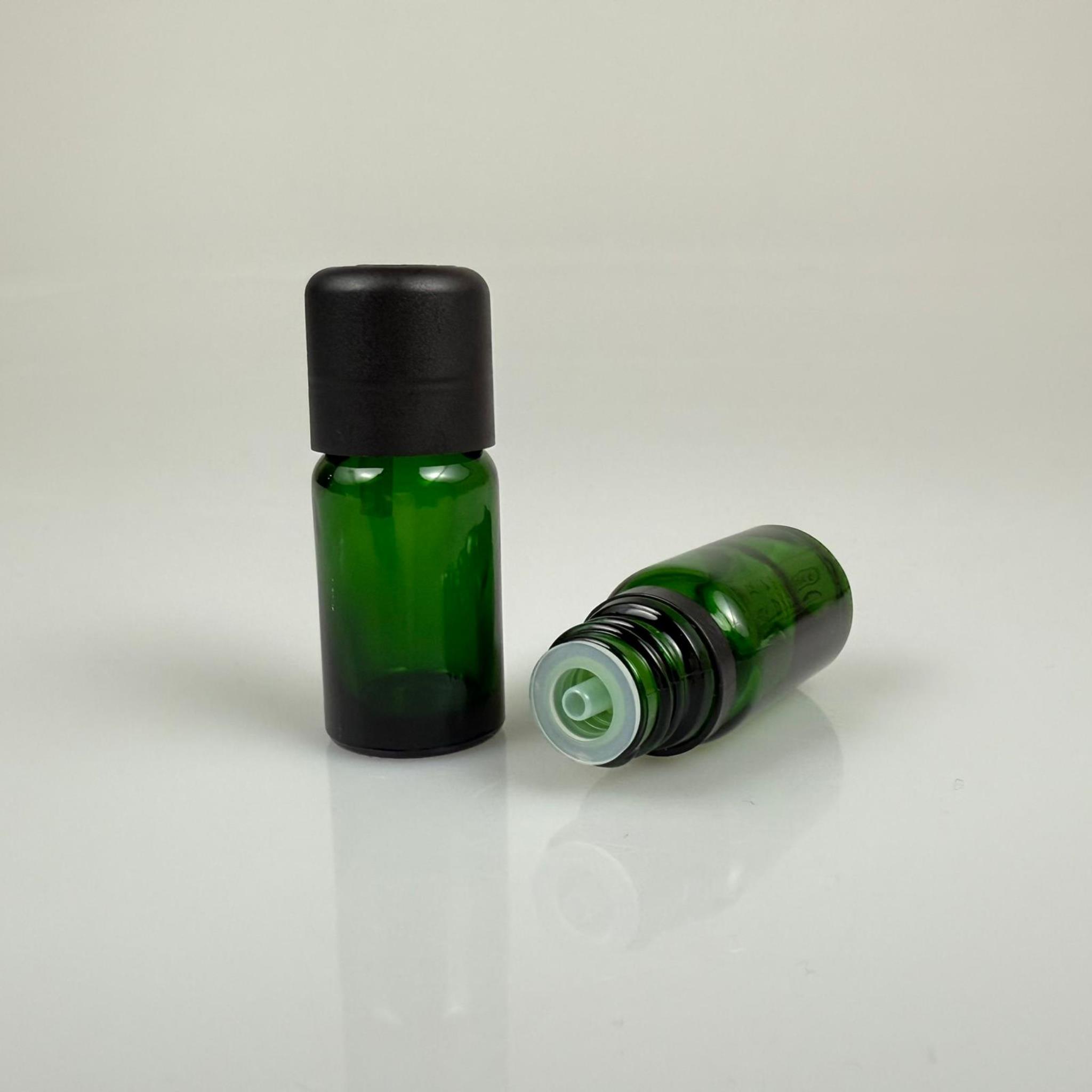 10 CC YEŞİL CAM ŞİŞE + İÇTEN DAMLALIKLI ÇOCUK KİLİTLİ SİYAH KAPAK - YEŞİL 10 ML KİLİT KAPAKLI DAMLATMALI ŞİŞE
