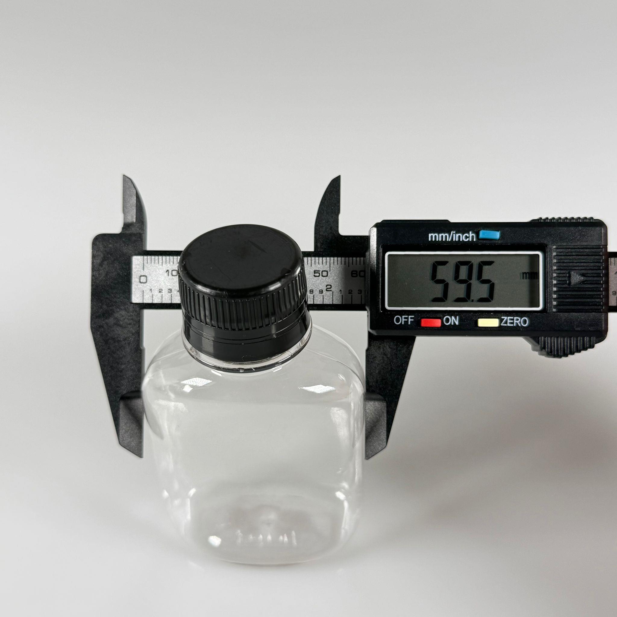 100 CC YASSI PET ŞİŞE - SİYAH KİLİTLİ KAPAKLI - 100 ML PET ŞİŞE KALIN (15 GR) - KAPAK MÜHÜRLENİR, NUMUNE İÇİN KULLANILABİLİR, SIZDIRMAZ