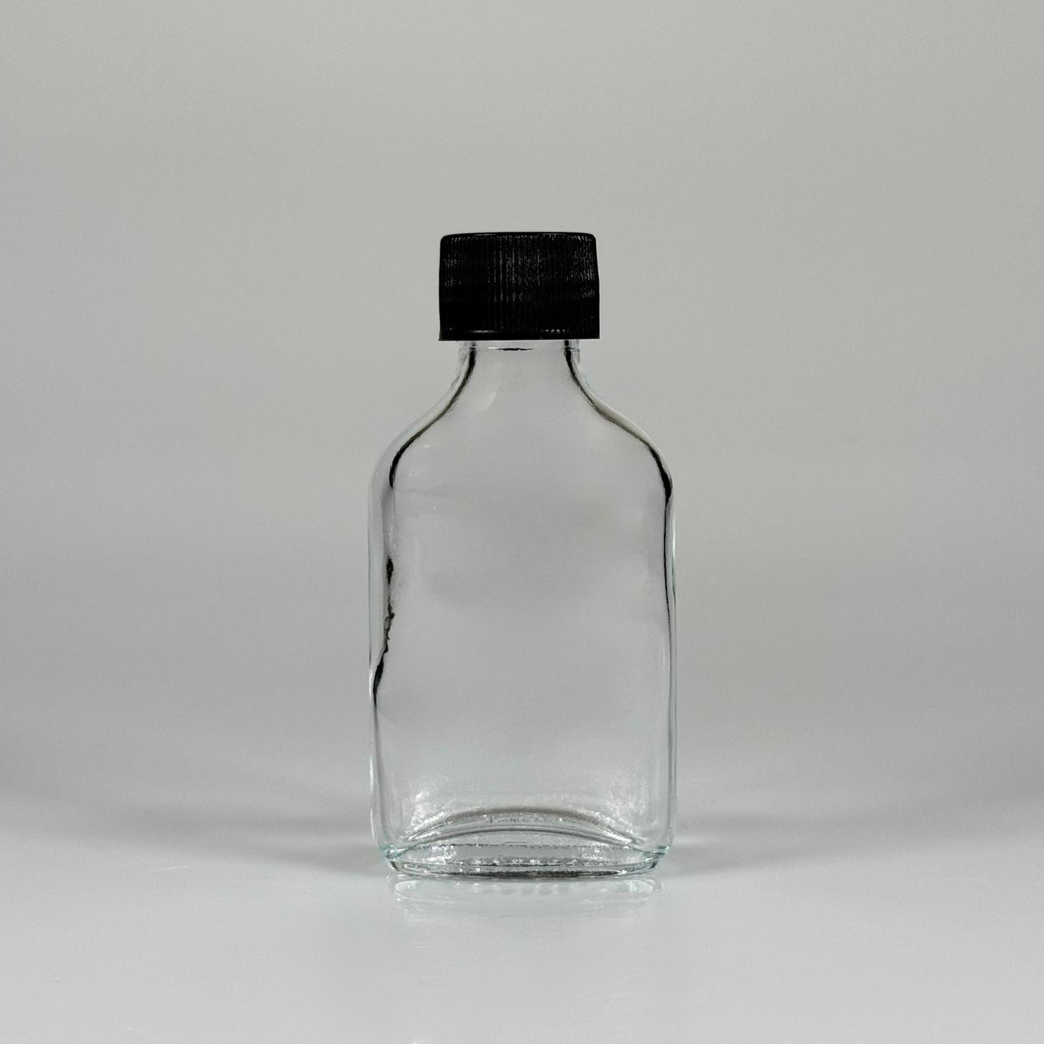 50 CC YASSI CAM ŞİŞE - SİYAH PLASTİK KAPAKLI - 50 ML CAM ŞİŞE - SOĞUK KAHVE İÇİN COLD BREW ŞİŞESİ