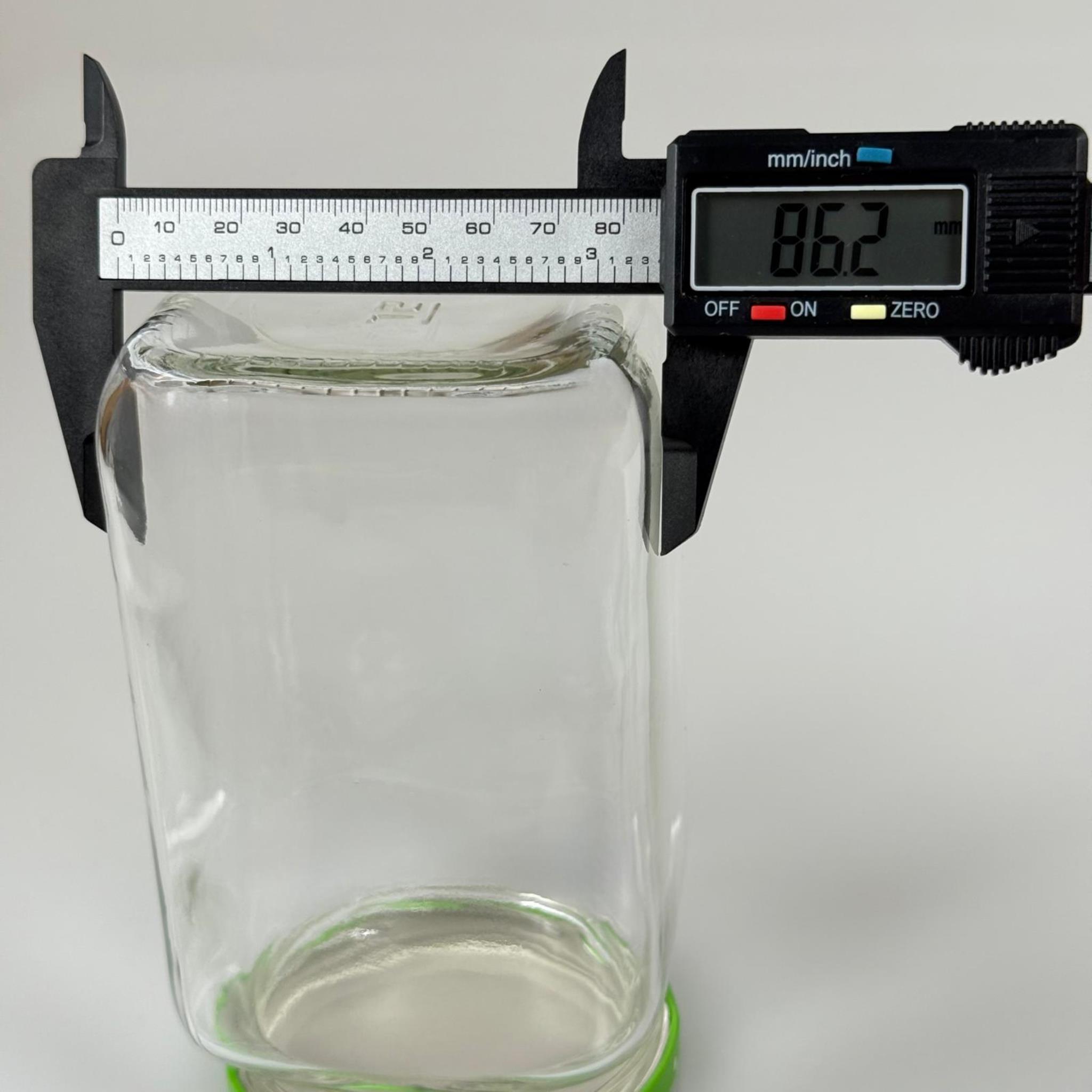 850 CC KARE CAM KAVANOZ - AÇIK YEŞİL METAL KAPAKLI - 850 ML KÖŞELİ CAM KAVANOZ