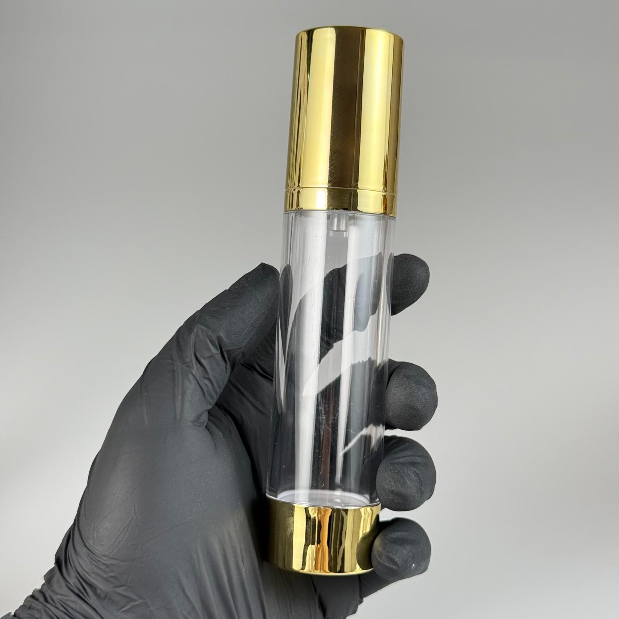 BOŞ KREM VE LOSYON ŞİŞESİ 50 ML BOŞ AİRLESS ŞİŞE - HAVASIZ POMPALI GOLD ASANSÖR AİRLESS ŞİŞE