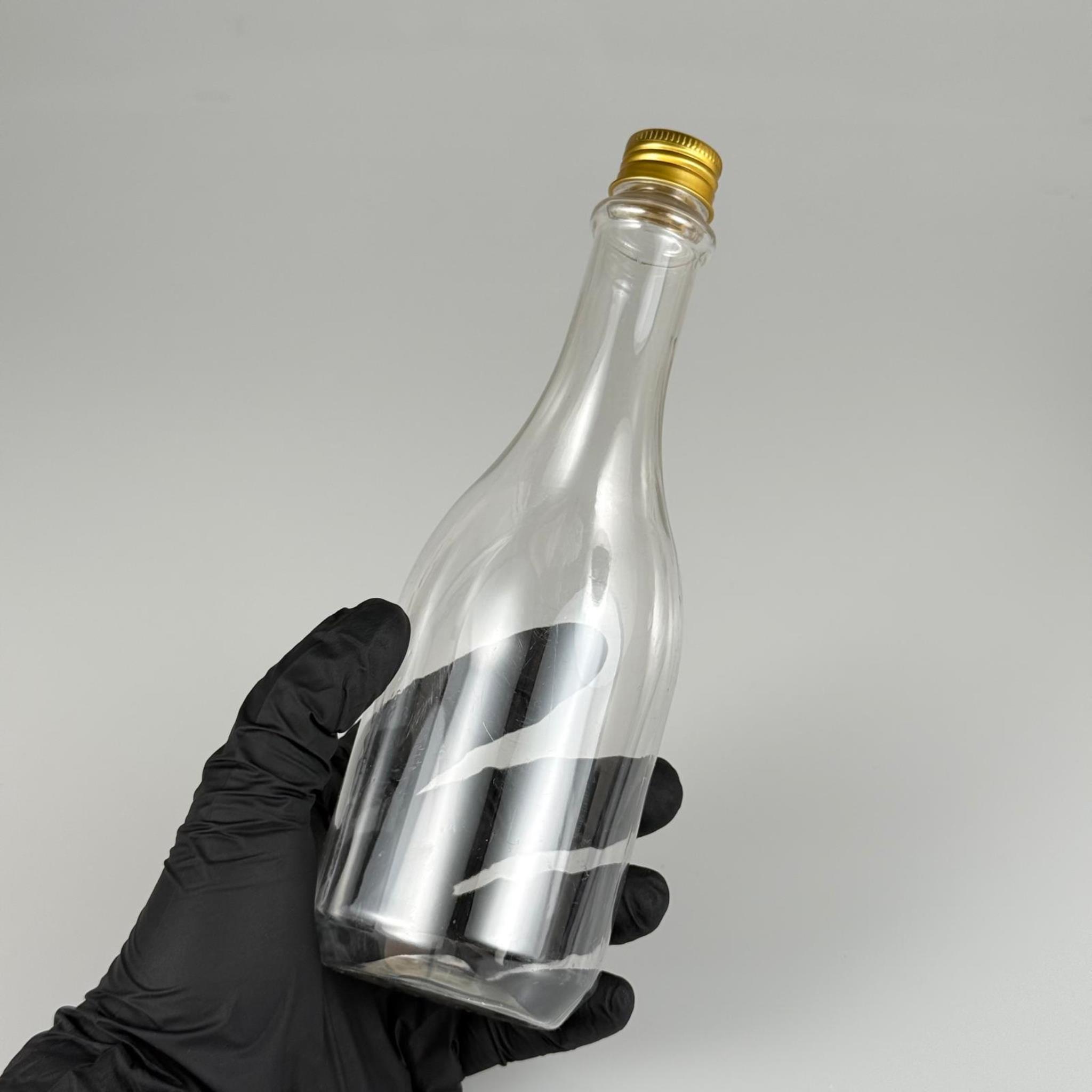 400 CC ŞEFFAF ELİT MODEL PET ŞİŞE (24 AĞIZ) + KÖPÜK CONTALI GOLD METAL ALÜMİNYUM KAPAK - 400 ML PALSTİK ŞİŞE