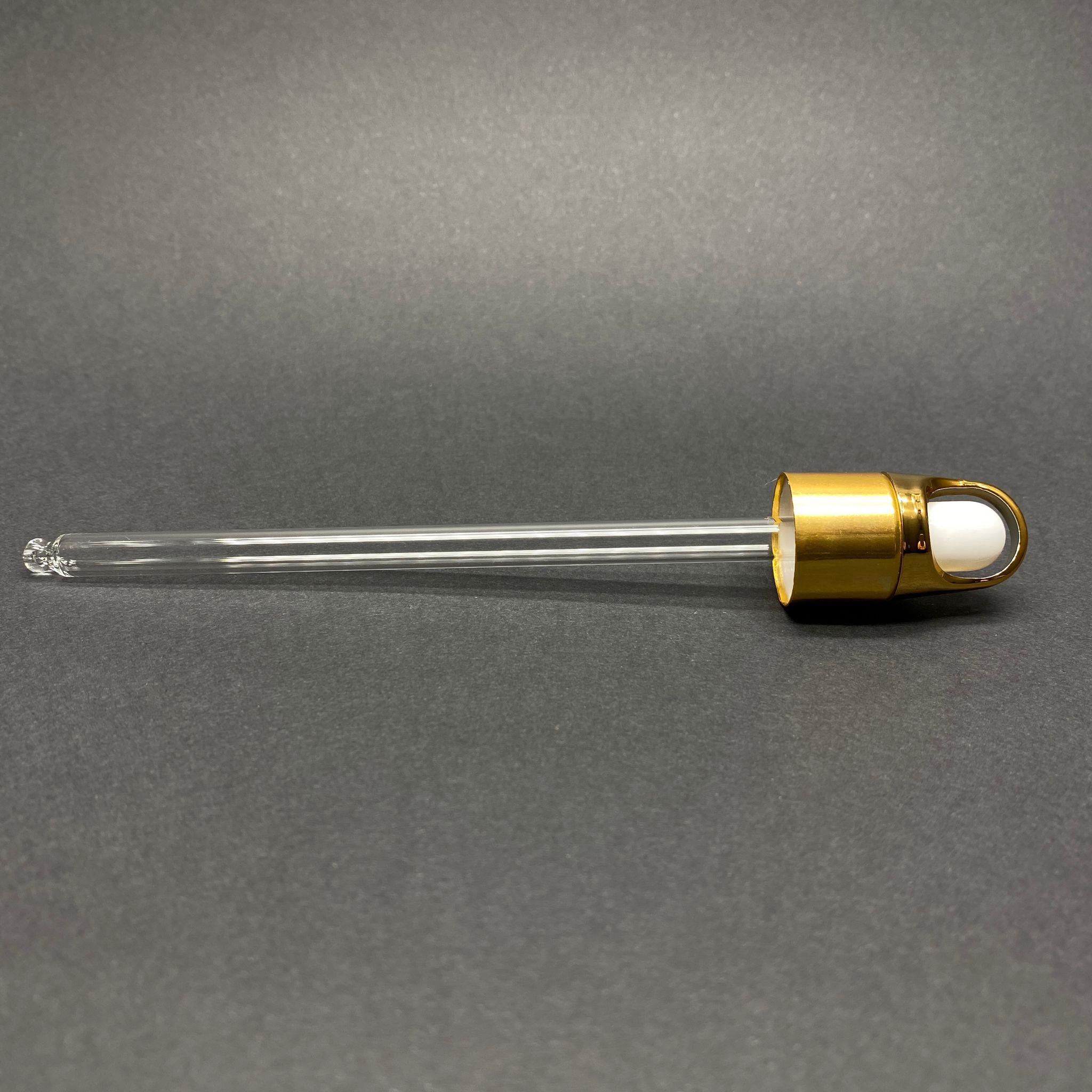 18 MM FLOWER - ÇİÇEK SEPETİ MODEL CAM DAMLALIK TAKIM - PARLAK BEYAZ EMZİK+ GOLD METAL KAPAK + CAM PİPET