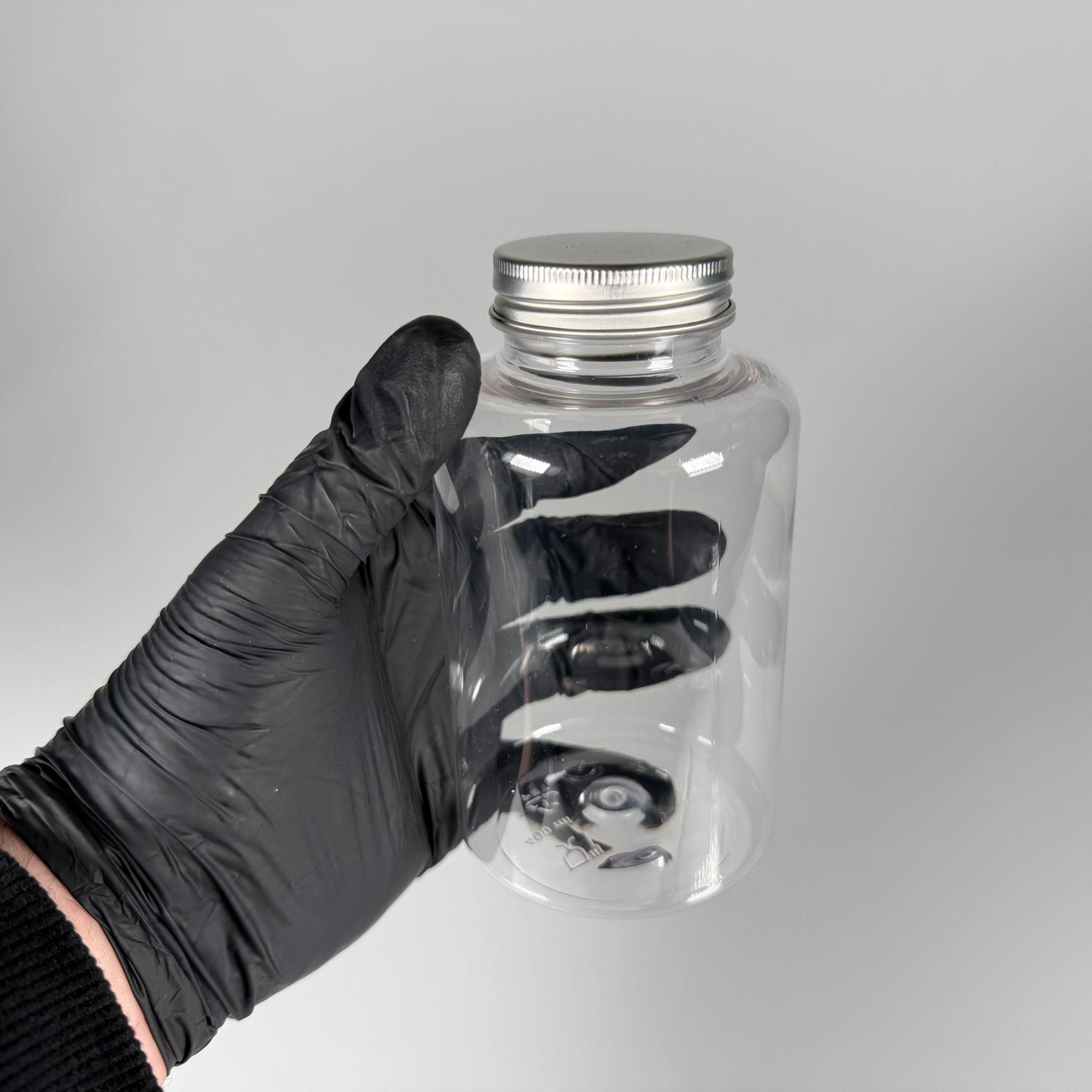 BAHARAT, TOZ, KAHVE, SAHLEP VB MUTFAK DÜZENLEME İÇİN KARE PLASTİK KAVANOZLAR - 400 ML -  RAF DÜZENLEYİCİ GIDAYA UYGUN KÖŞELİ GÜMÜŞ METAL KAPAKLI ŞEFFAF PET KAVANOZLARI