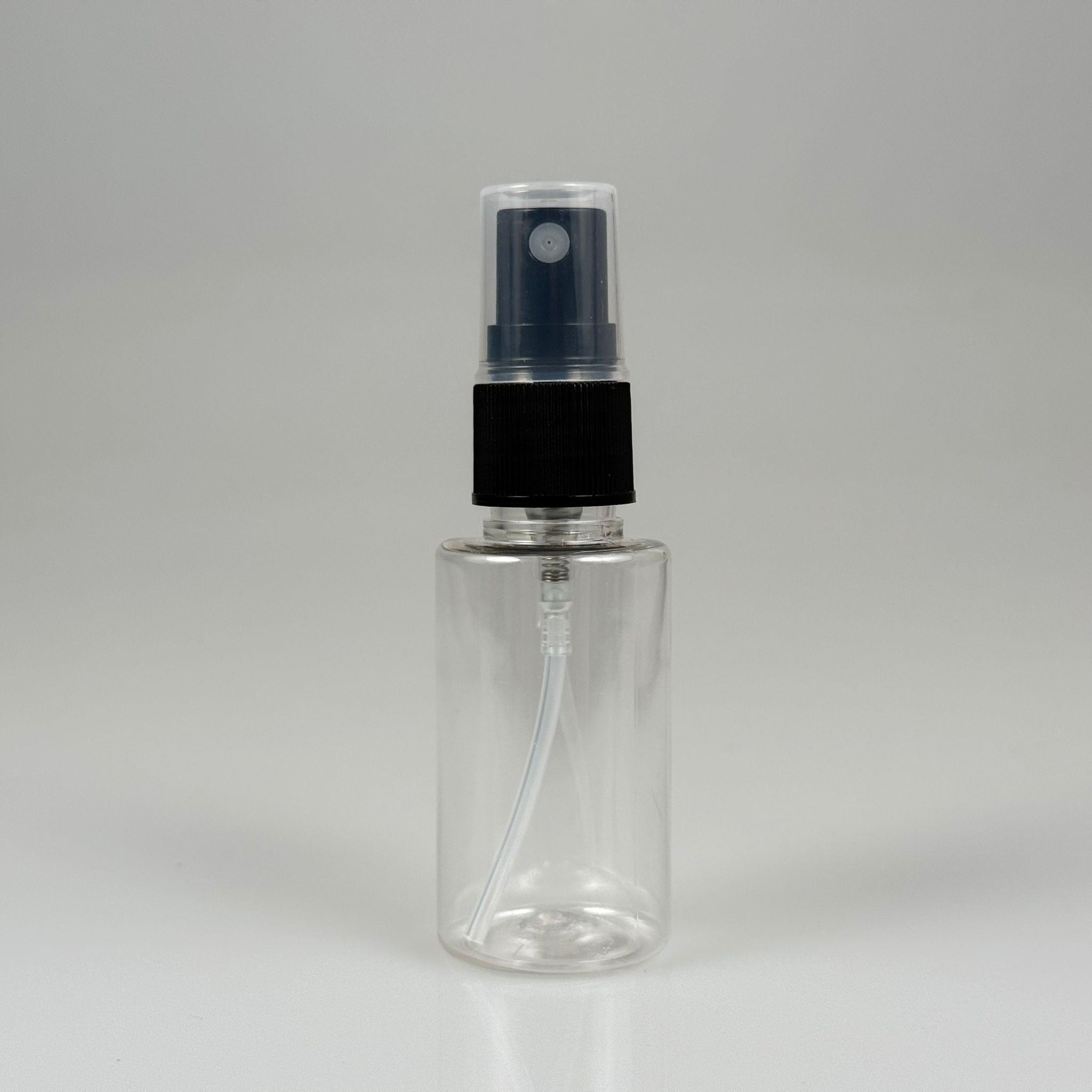 30 CC PET ŞİŞE SİLİNDİR KISA MODEL - SİYAH SPREYLİ - 30 ML SPREYLİ PET ŞİŞE