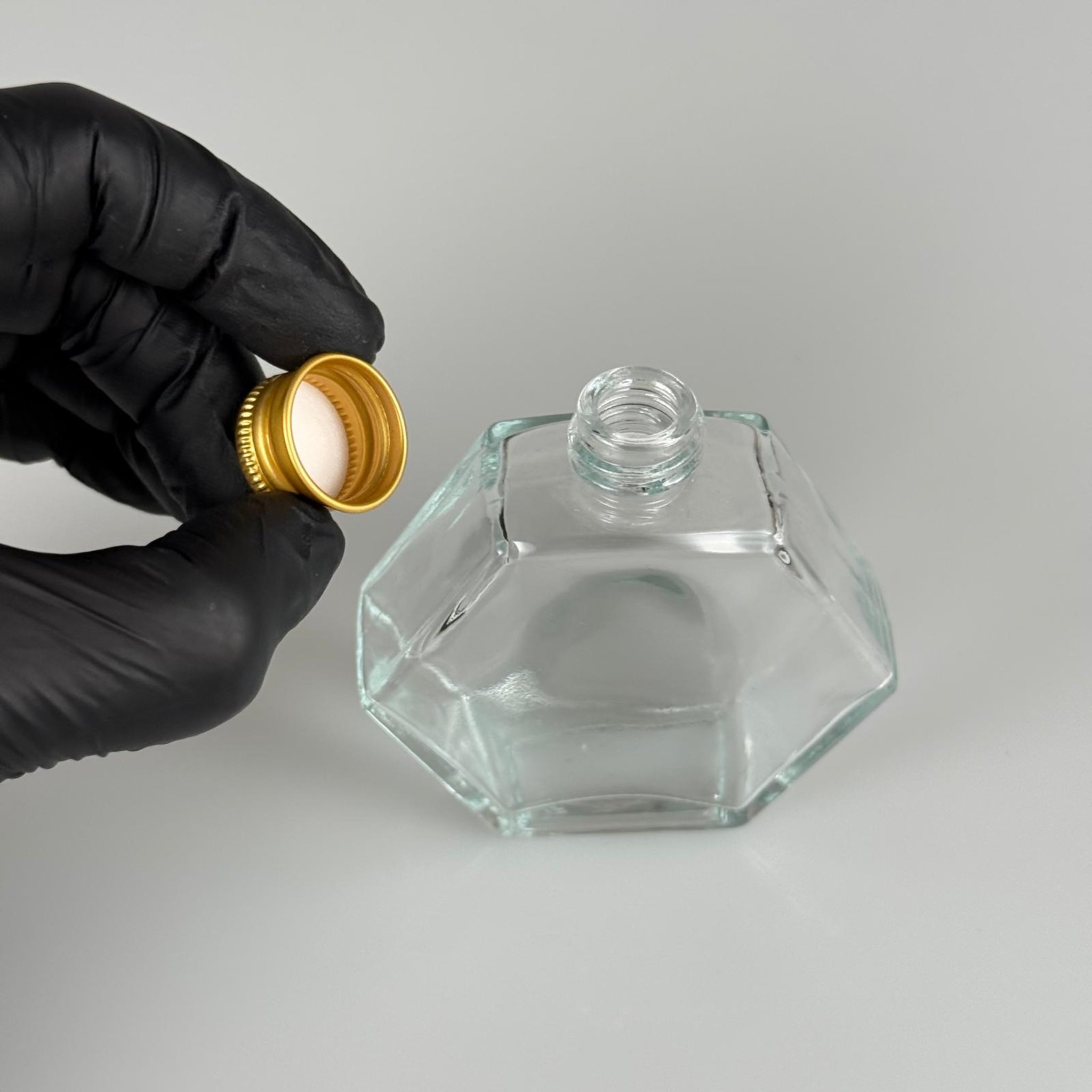 50 CC ALTIGEN CAM ŞİŞE + GOLD ALÜMİNYUM METAL KAPAKLI TAKIM - 50 ML CAM ŞİŞE
