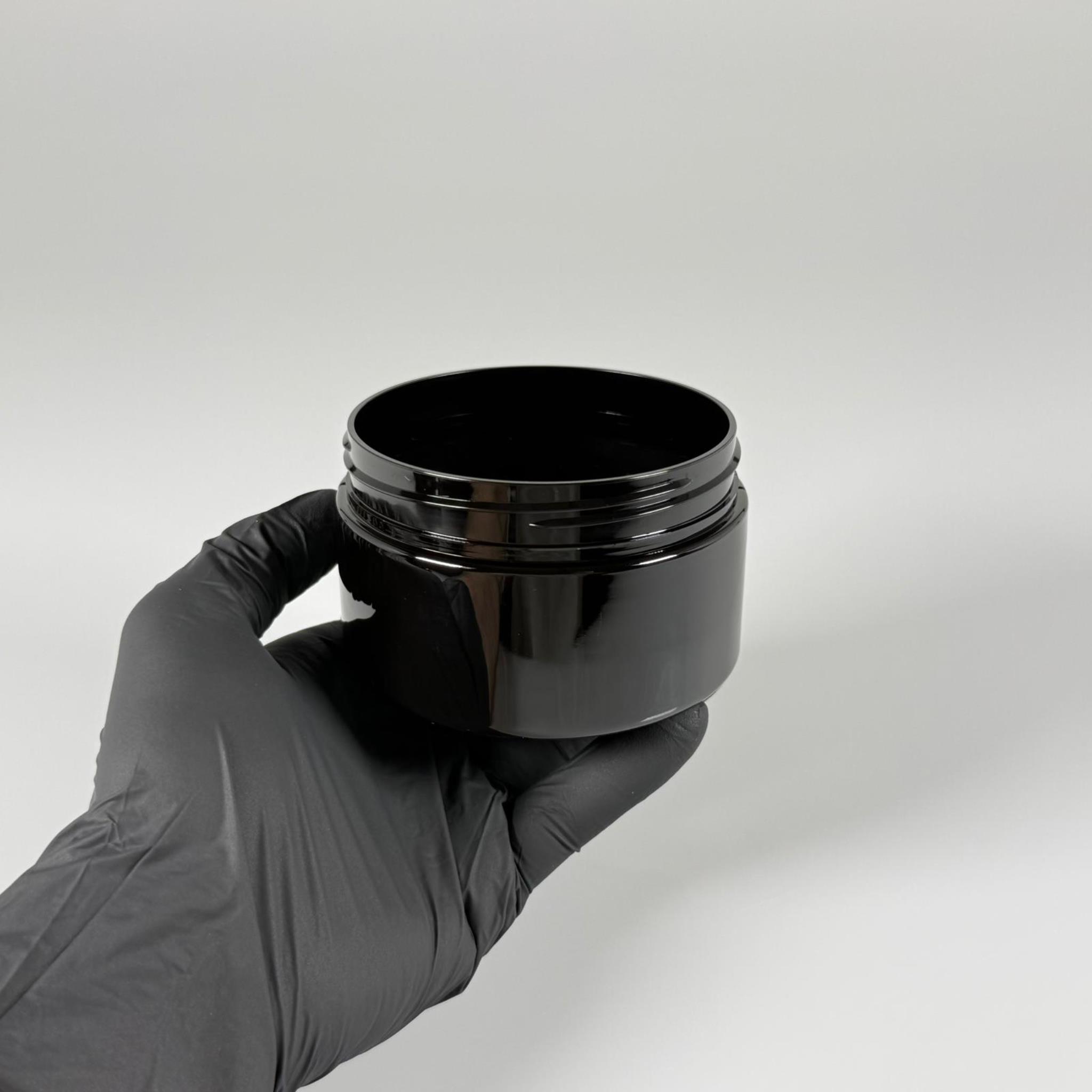 250 CC SİYAH PET KAVANOZ SERT (36 GR) 89 AĞIZ KAPAKSIZ - 250 ML PLASTİK PET KAVANOZ - KOZMETİK KAVANOZ