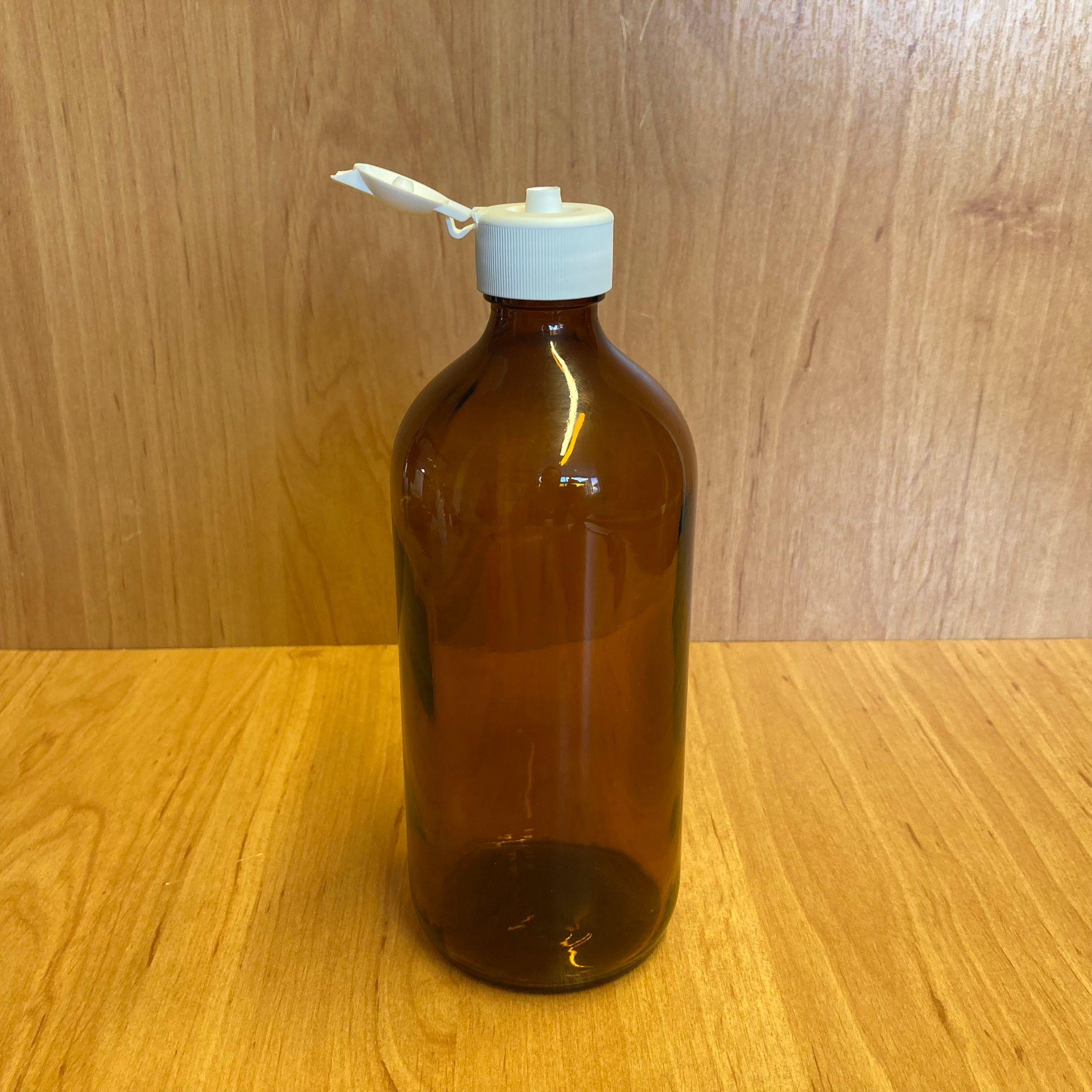 500 CC AMBER TOMBUL CAM ŞİŞE - BEYAZ AKITICILI FLİPTOP KAPAKLI - 500 ML KAHVERENGİ BOŞ ŞURUP ŞİŞESİ - AÇILIR KAPANIR KAPAKLI