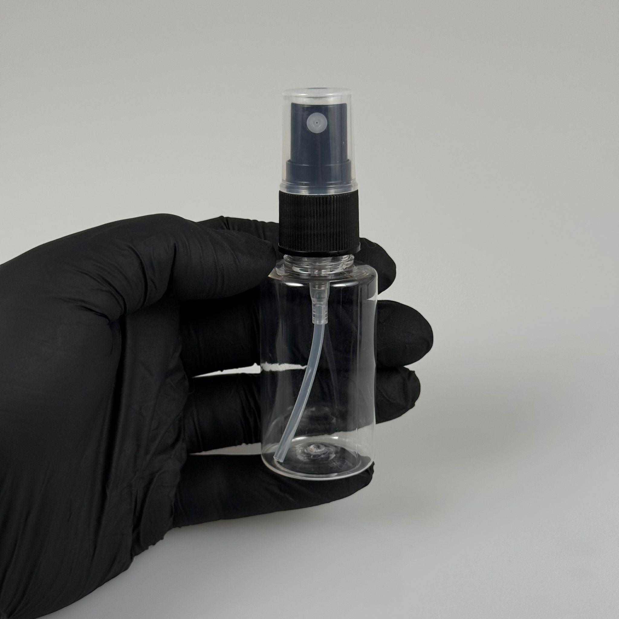 30 CC PET ŞİŞE SİLİNDİR KISA MODEL - SİYAH SPREYLİ - 30 ML SPREYLİ PET ŞİŞE