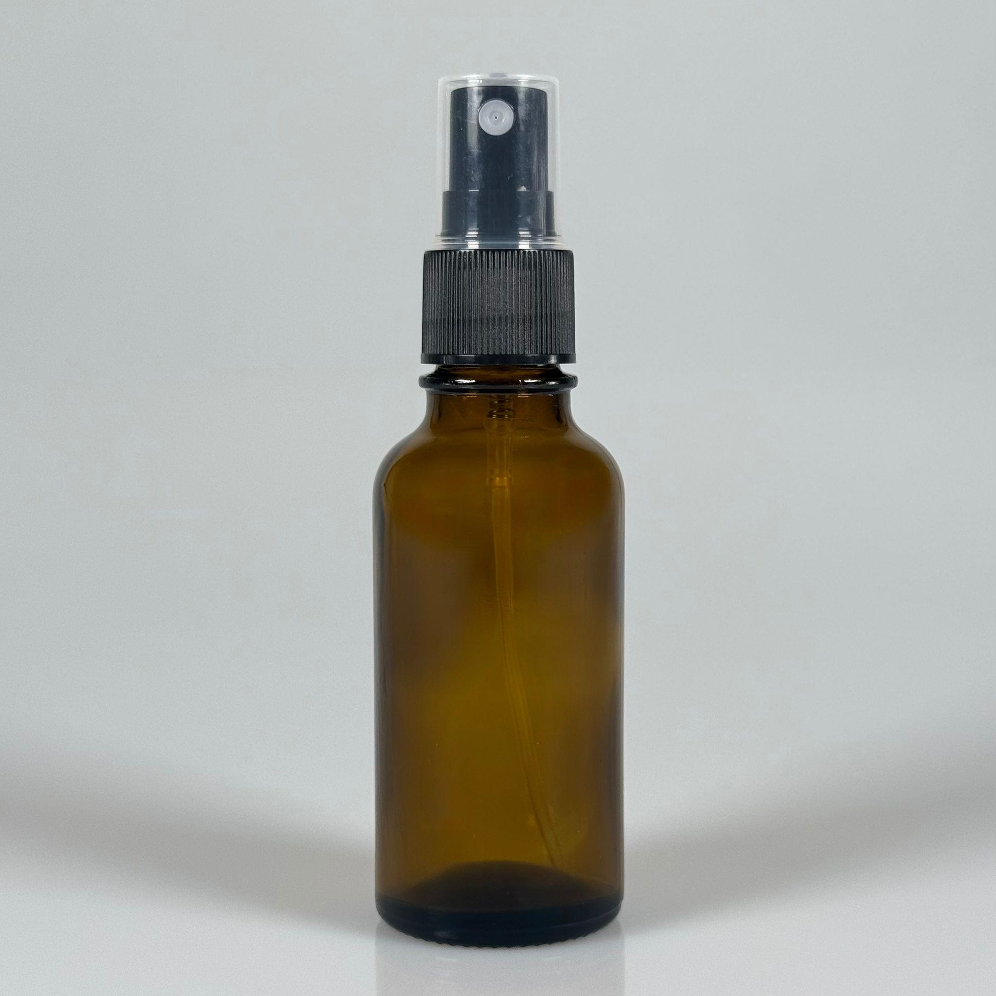 50 CC AMBER KAHVERENGİ CAM ŞİŞE + SİYAH SPREY VALF