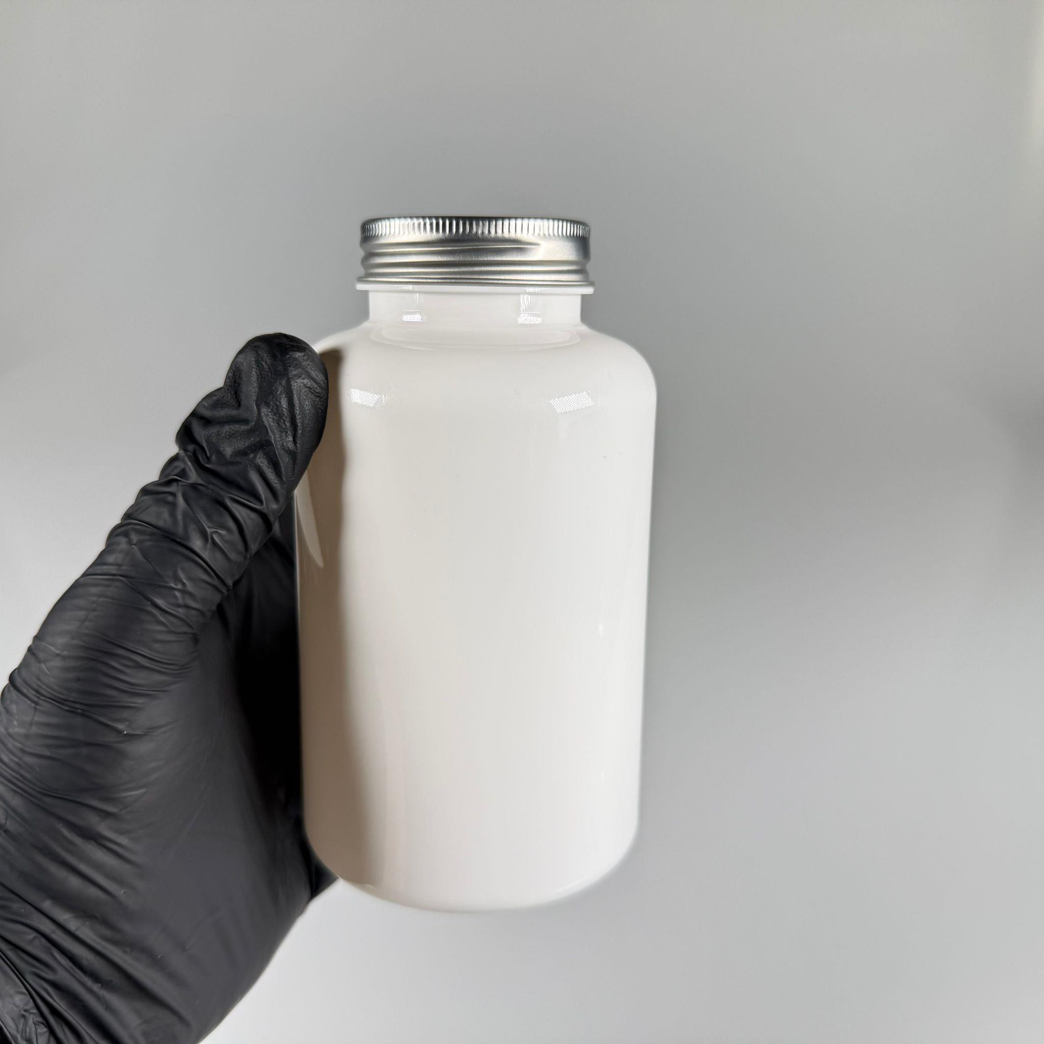 400 CC BEYAZ PET TABLET ŞİŞESİ - GÜMÜŞ KAPAKLI + KENDİNDEN YAPIŞKANLI KÖPÜK CONTALI - 400 ML KAPSÜL KUTUSU - İLAÇ ŞİŞESİ - MEDİKAL HAP ŞİŞESİ - FARMASÖTİK KAVANOZ