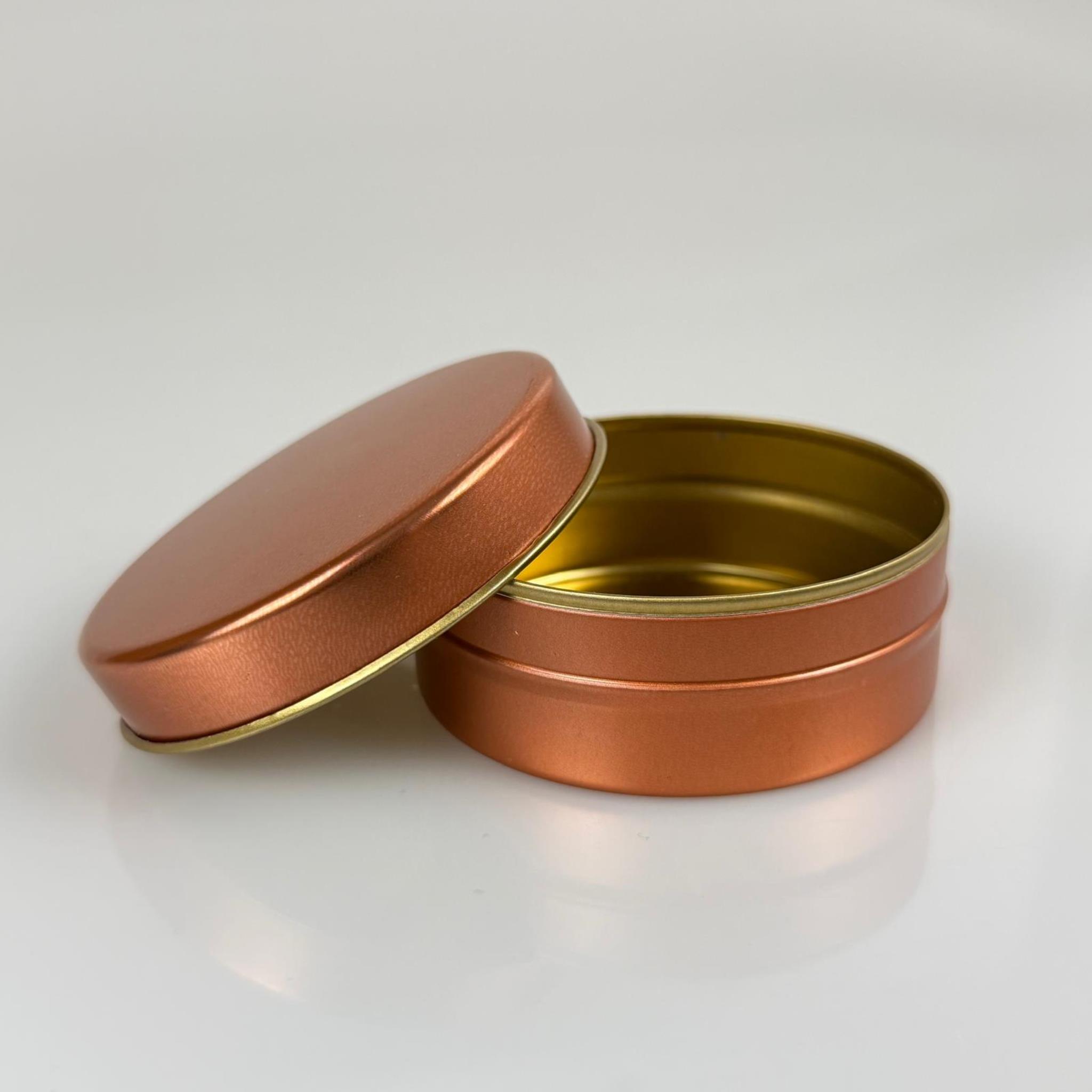 100 CC TENEKE KUTU - ROSE - ROSE KAPAKLI - METAL AMBALAJ - MUM TENEKESİ 77 X 28 MM