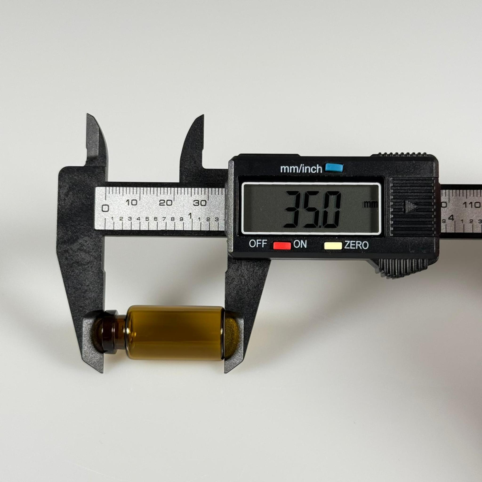 BOROSİLİKAT AMBER CAM ŞİŞE - 3 CC - 16x35 MM - ÇEKME CAM BORU FLAKON İNCE PENİSİLİN ŞİŞESİ - AĞIZ ÇAPI 13 MM