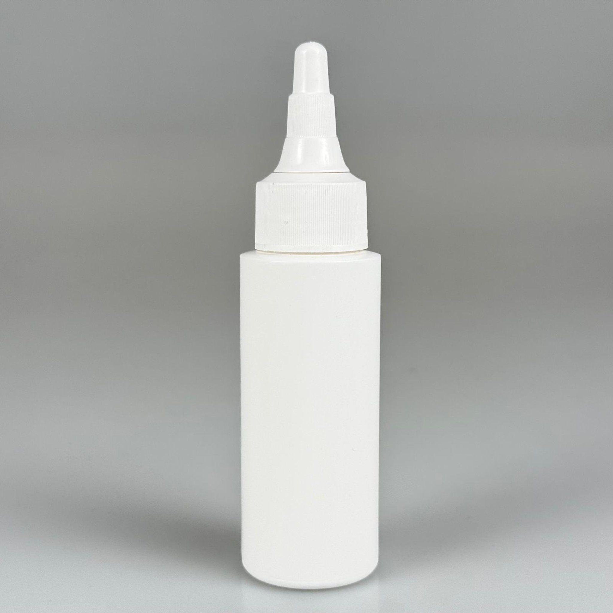 YAĞ, SOS, ACI SOS, SİRKE, SRIRACHA, MÜREKKEP, TUTKAL AKITICI VB BOŞ ŞİŞELERİ - BEYAZ SİVRİ ASANSÖR AKITICI KAPAK + 50 ML BEYAZ POLİETİLEN PLASTİK ŞİŞE TAKIM