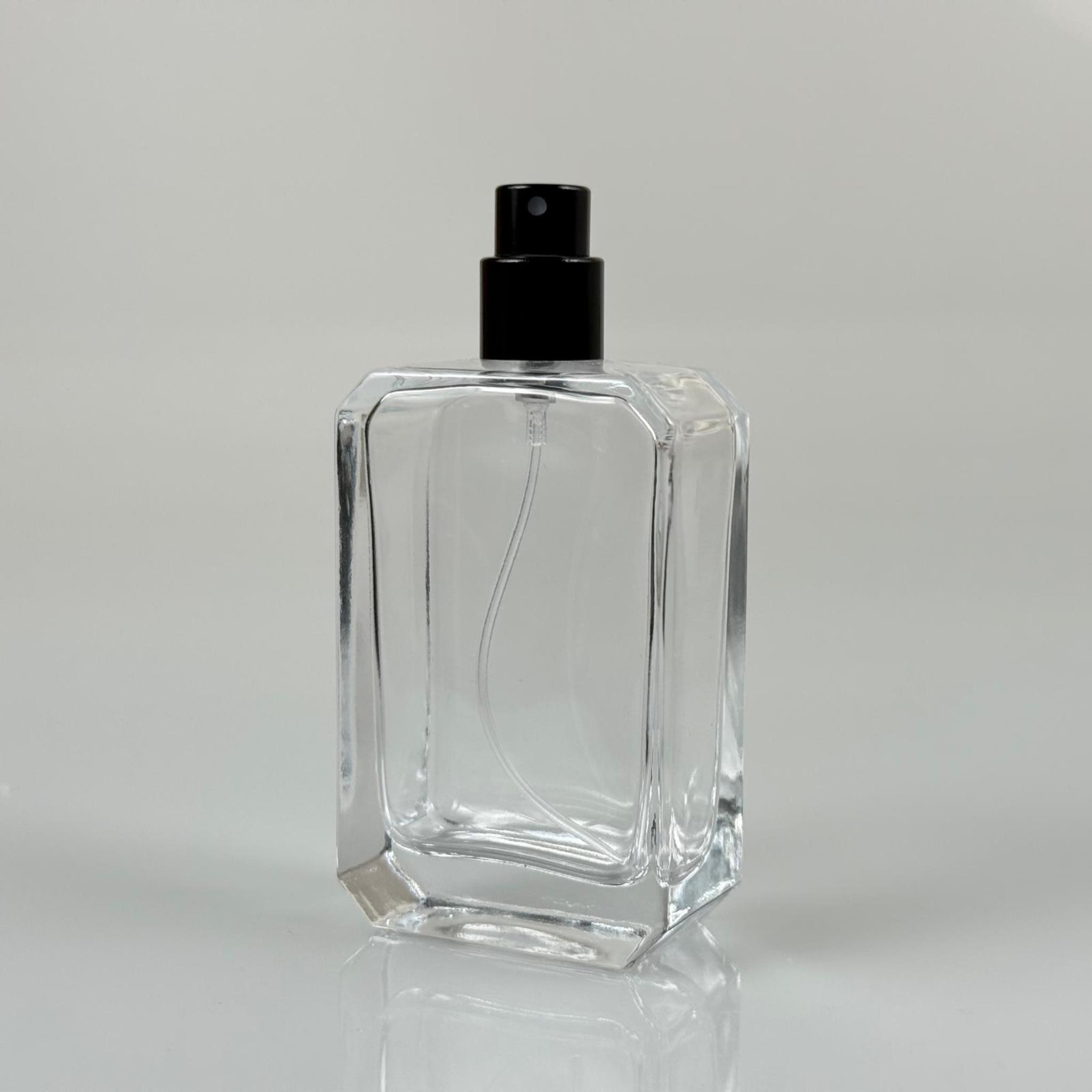 50 ML KÖŞELİ MODEL ANGEL PARFÜM ŞİŞESİ - SİYAH METAL SPREYLİ (AĞIZ 15 MM GEÇME KOLAY KAPAMA)