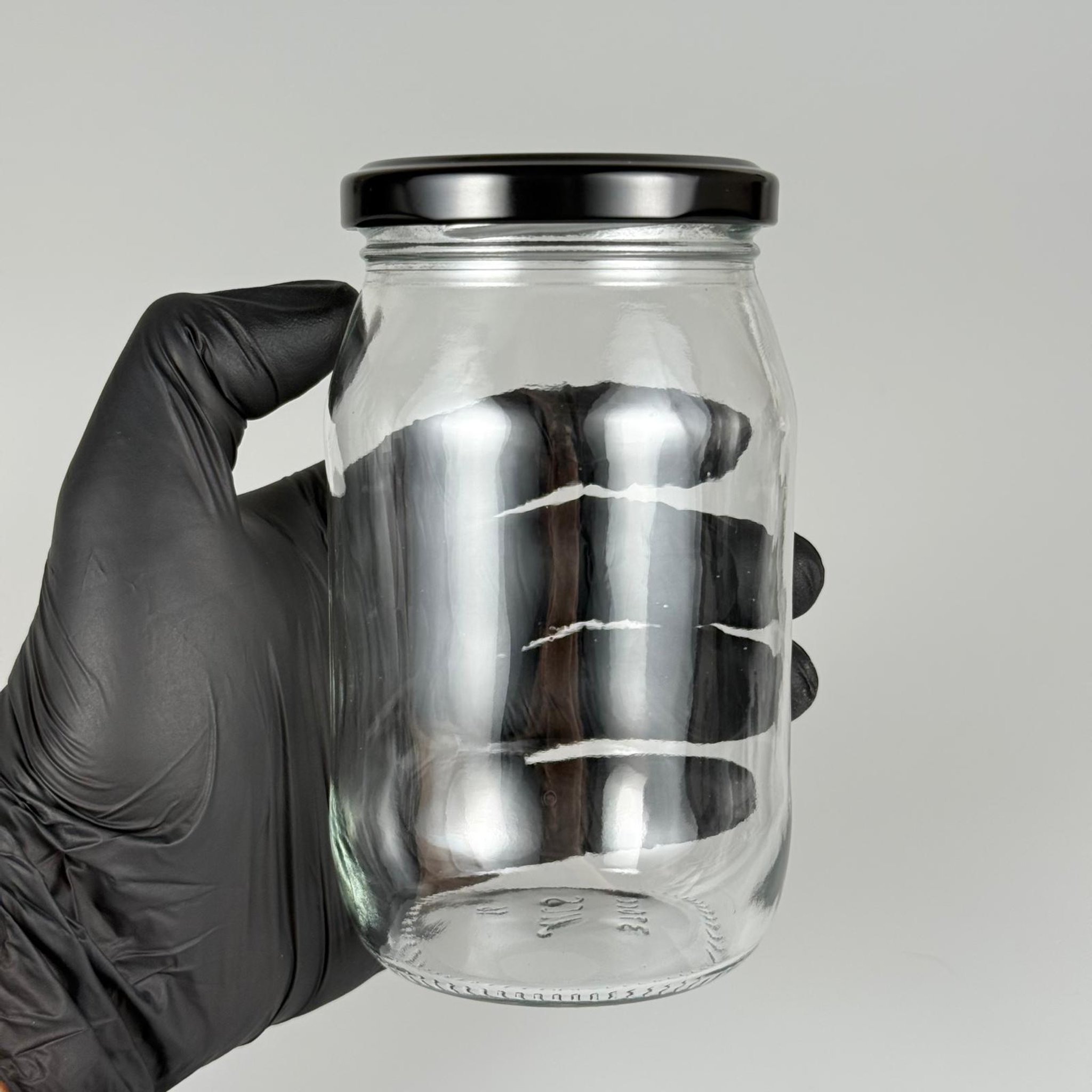 370 CC STANDART KAVANOZ + SİYAH METAL KAPAKLI + KENDİNDEN YAPIŞKANLI KÖPÜK CONTALI TAKIM - 370 ML CAM KAVANOZ