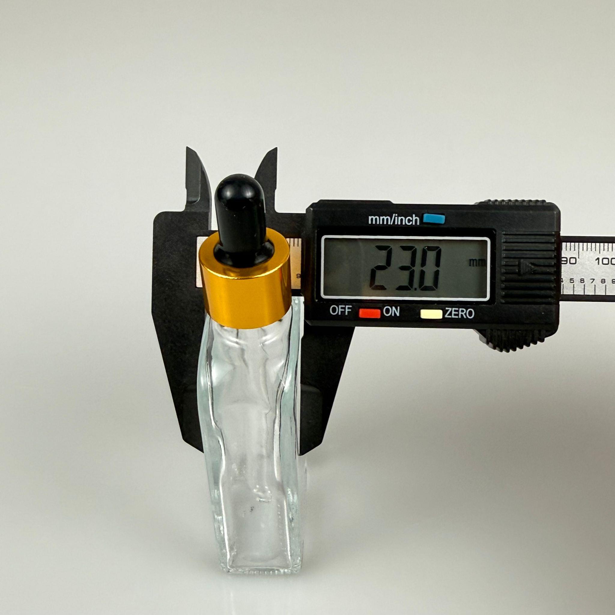 50 CC YASSI DİKDÖRTGEN PRESTİJLİ CAM DAMLALIKLI ŞİŞE - SİYAH EMZİK - GOLD METALİK KAPAK - 50 ML CAM DAMLALIKLI ŞİŞE - DAMLALIKLI BOŞ ŞİŞE