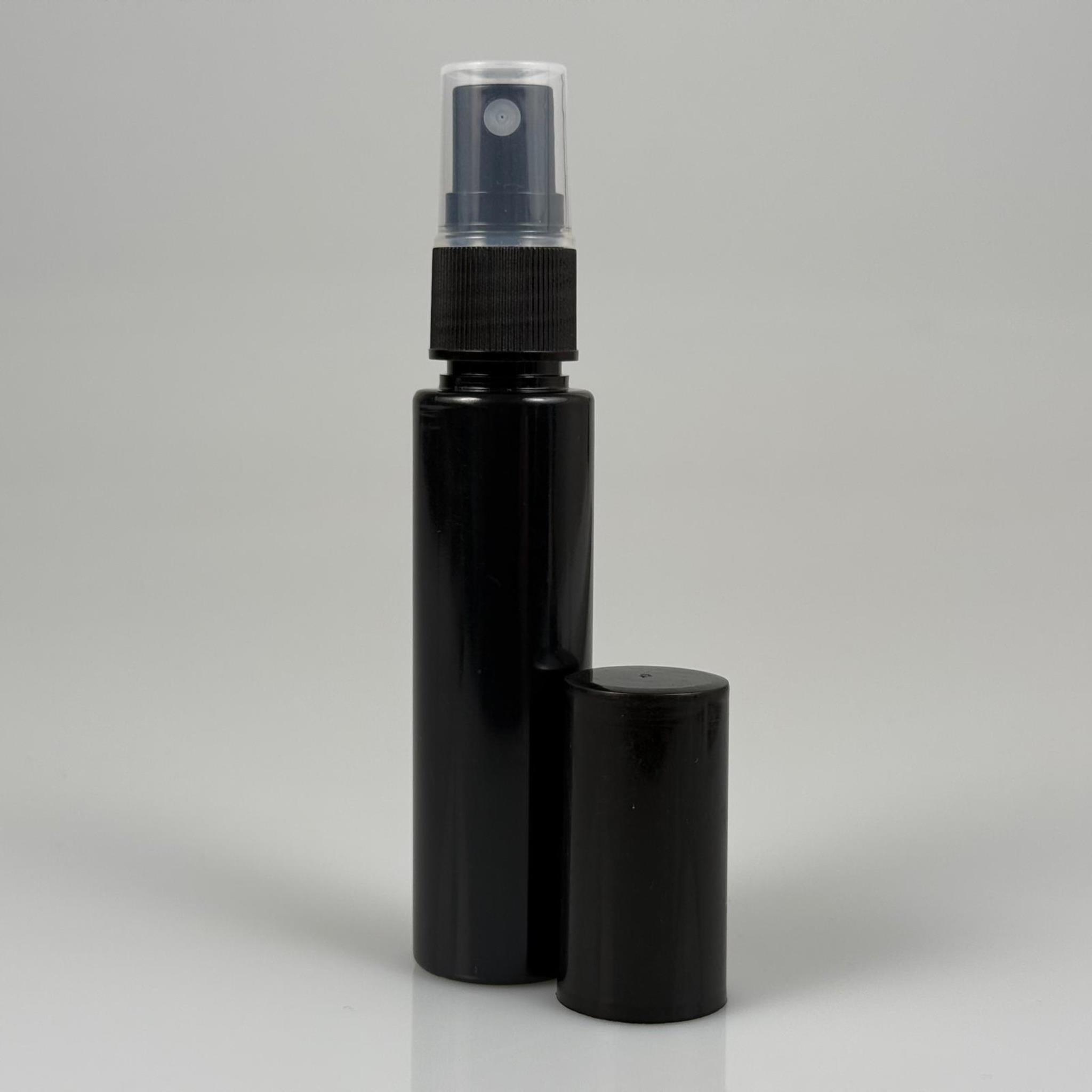 35 CC SİYAH PARFÜM ŞİŞESİ PLASTİK - SİYAH SPREY + SİYAH KAPAK - 35 ML PARFÜM ŞİŞESİ PET