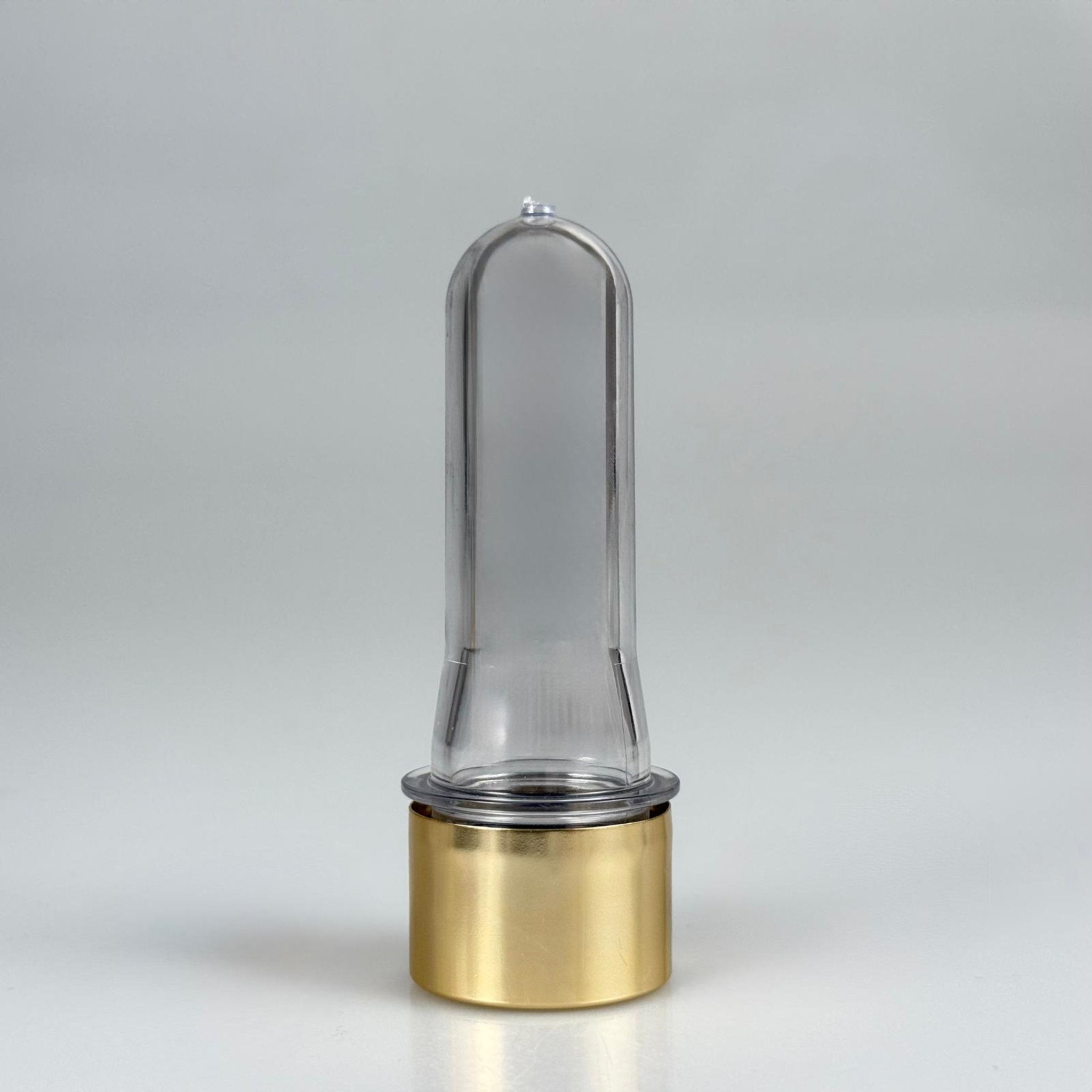 9 CM TÜP - 20 CC UZUN KALIN PET ŞİŞE + ALÜMİNYUM KAPLAMALI GOLD KAPAKLI TAKIM - 20 ML KALIN PET ŞİŞE