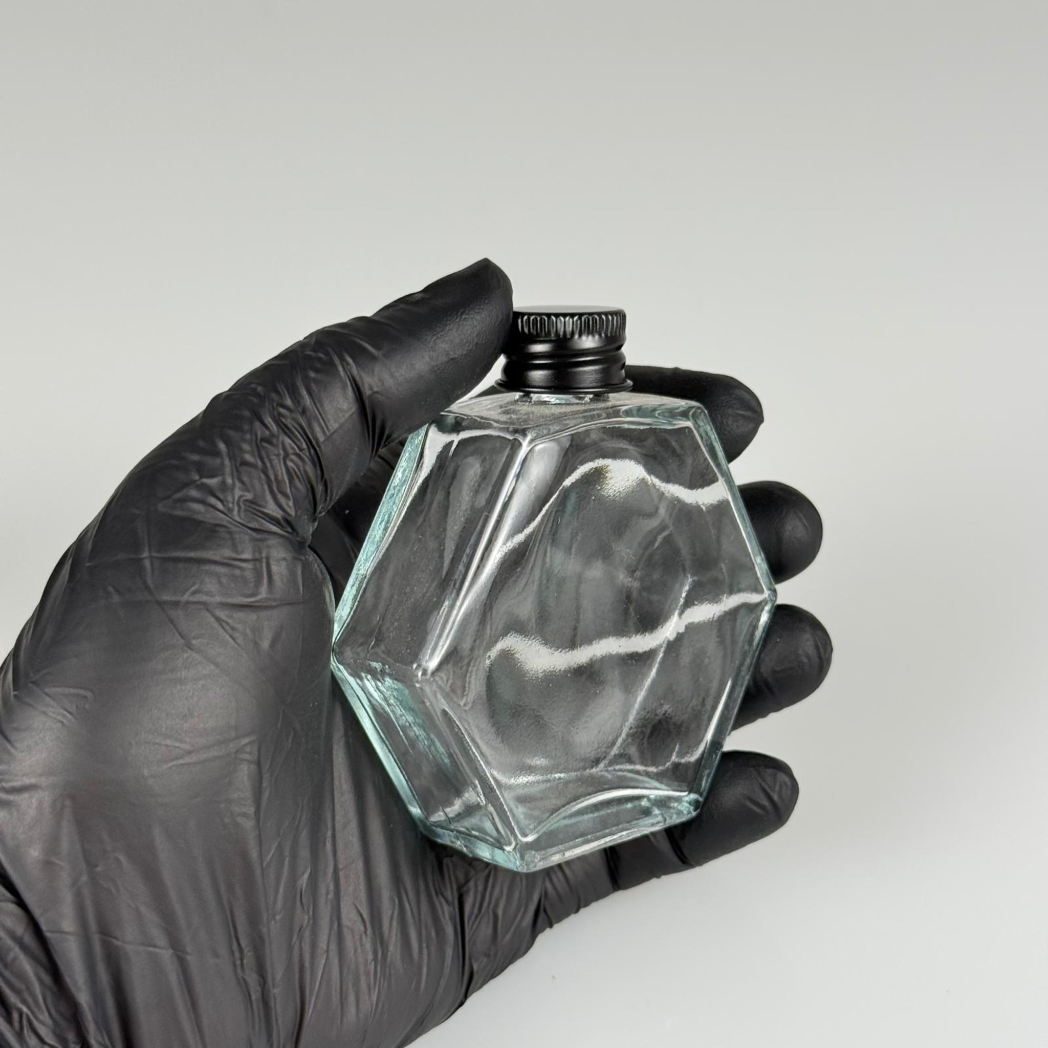 50 CC ALTIGEN CAM ŞİŞE + SİYAH ALÜMİNYUM METAL KAPAKLI TAKIM - 50 ML CAM ŞİŞE