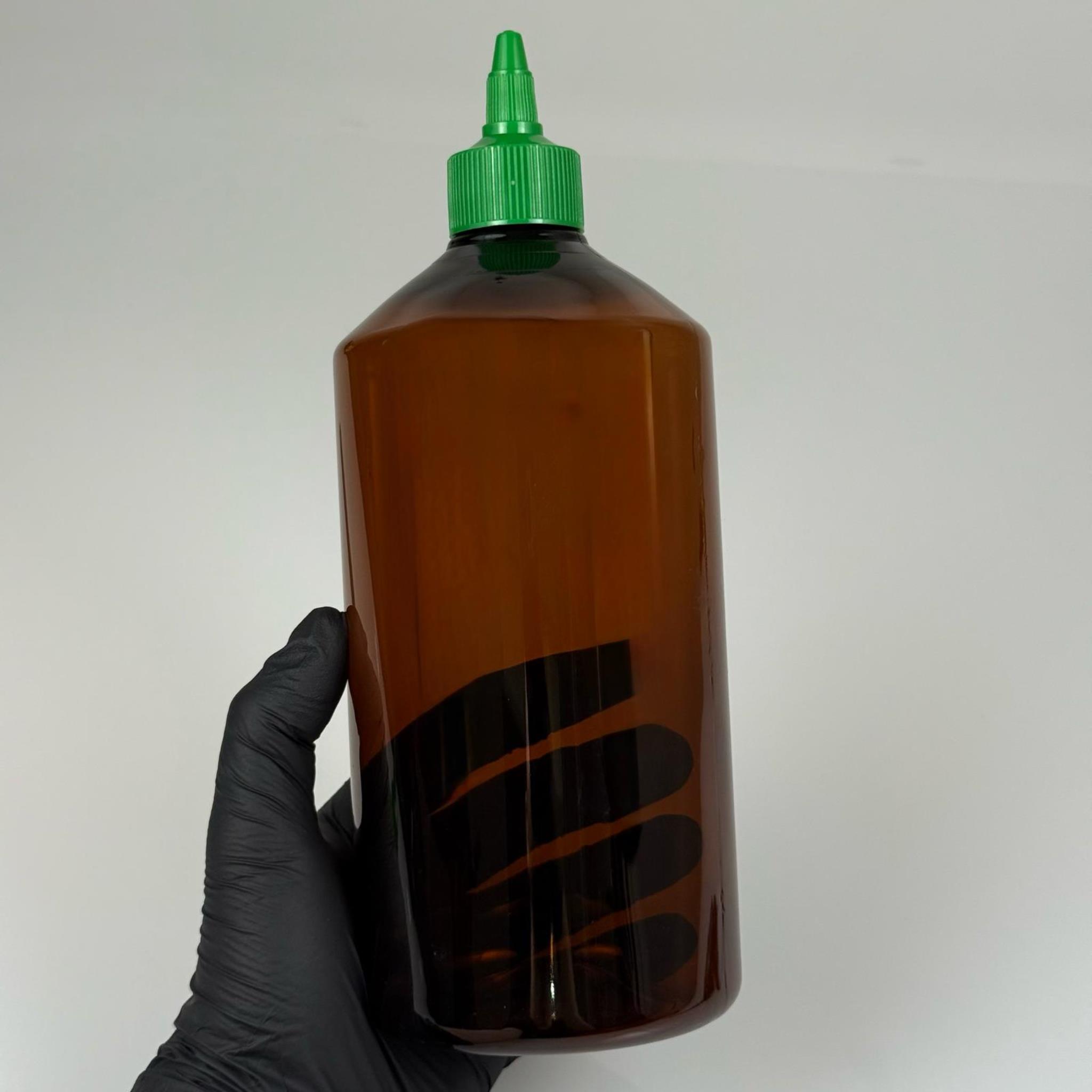 ZEYTİNYAĞI, SOS, ACI SOS, SİRKE, SRIRACHA VB BOŞ ŞİŞELERİ - YEŞİL SİVRİ TWİST AKITICI KAPAK + 1000 ML AMBER KAHVERENGİ PET PLASTİK ŞİŞE TAKIM