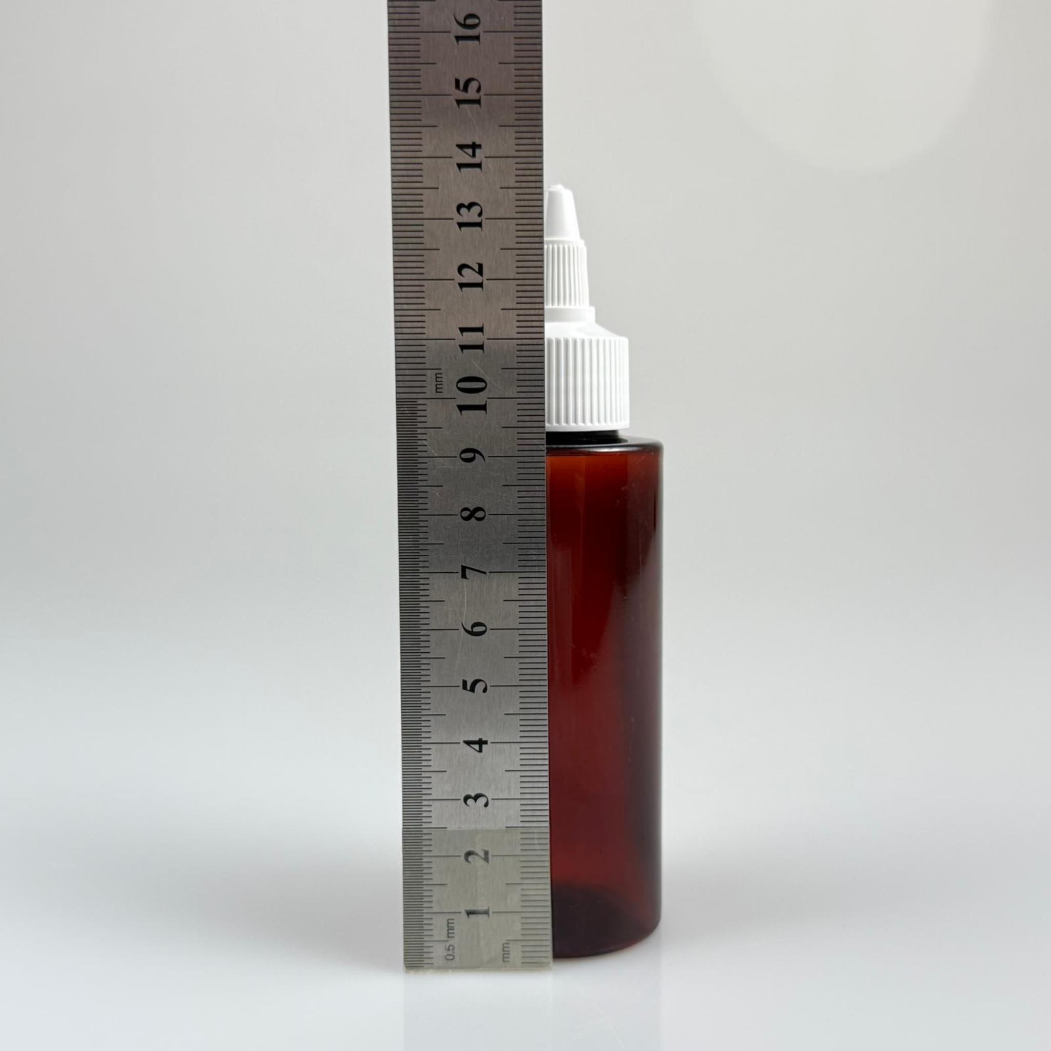 YAĞ, SOS, ACI SOS, SİRKE, SRIRACHA, MÜREKKEP, TUTKAL AKITICI VB BOŞ ŞİŞELERİ - BEYAZ SİVRİ TWİST AKITICI KAPAK + 100 ML KÜT AMBER SERT PET PLASTİK ŞİŞE TAKIM