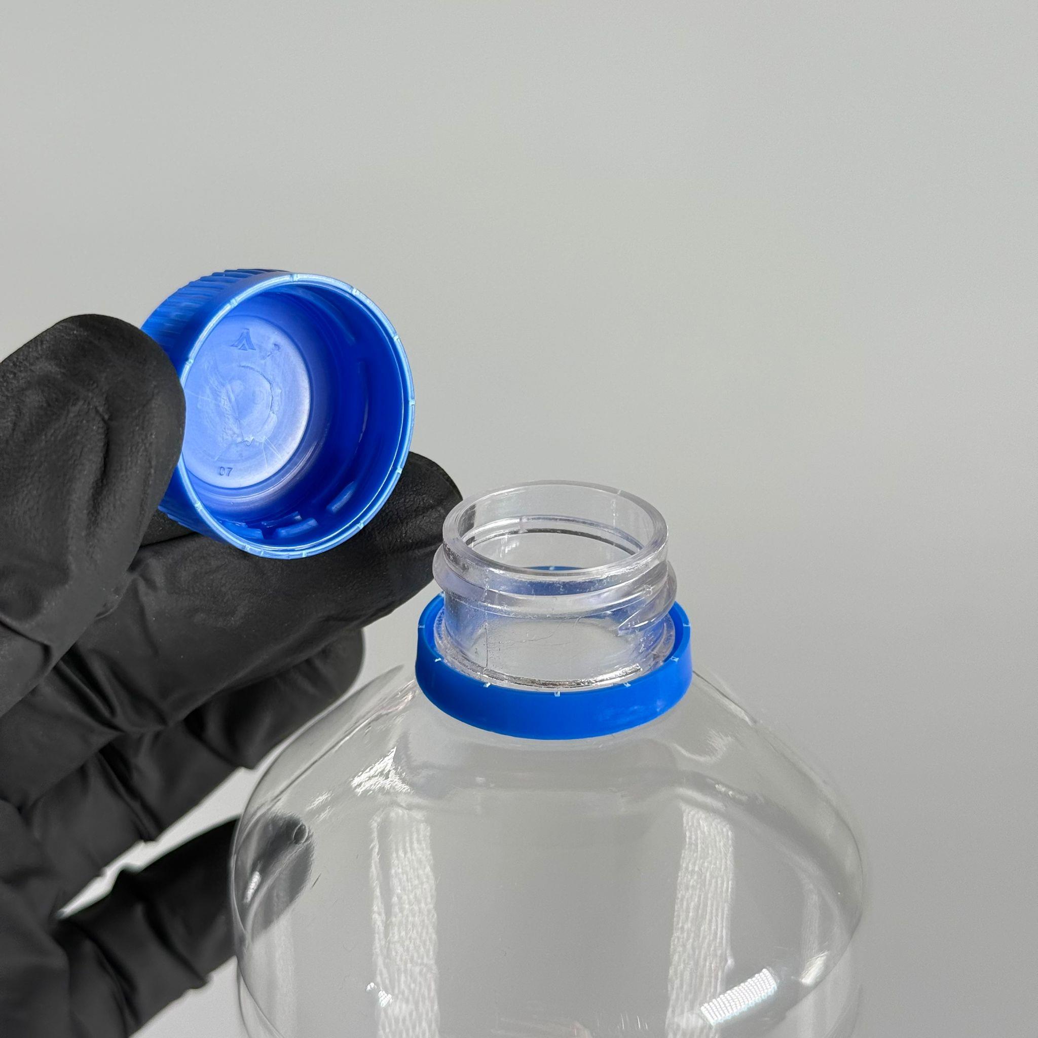 1000 CC DÜZ MODEL PET ŞİŞE (28 AĞIZ) - 1 LİTRE PET ŞİŞE MAVİ CONTALI KİLİTLİ KAPAKLI