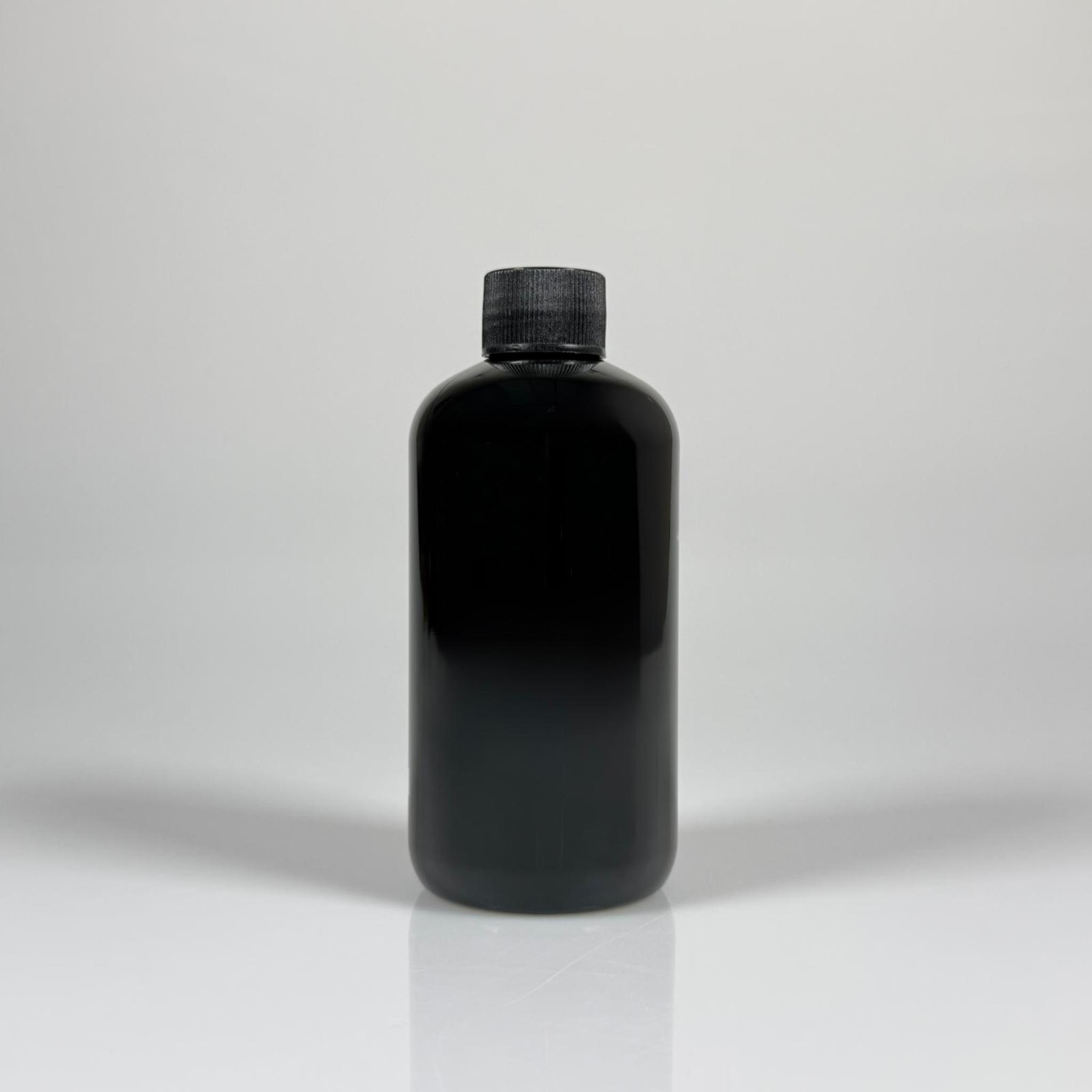 250 CC SİYAH PLASTİK ŞİŞE ZEYNEP MODEL - CONTALI SİYAH KAPAKLI - 250 ML TOMBUL PET ŞİŞE