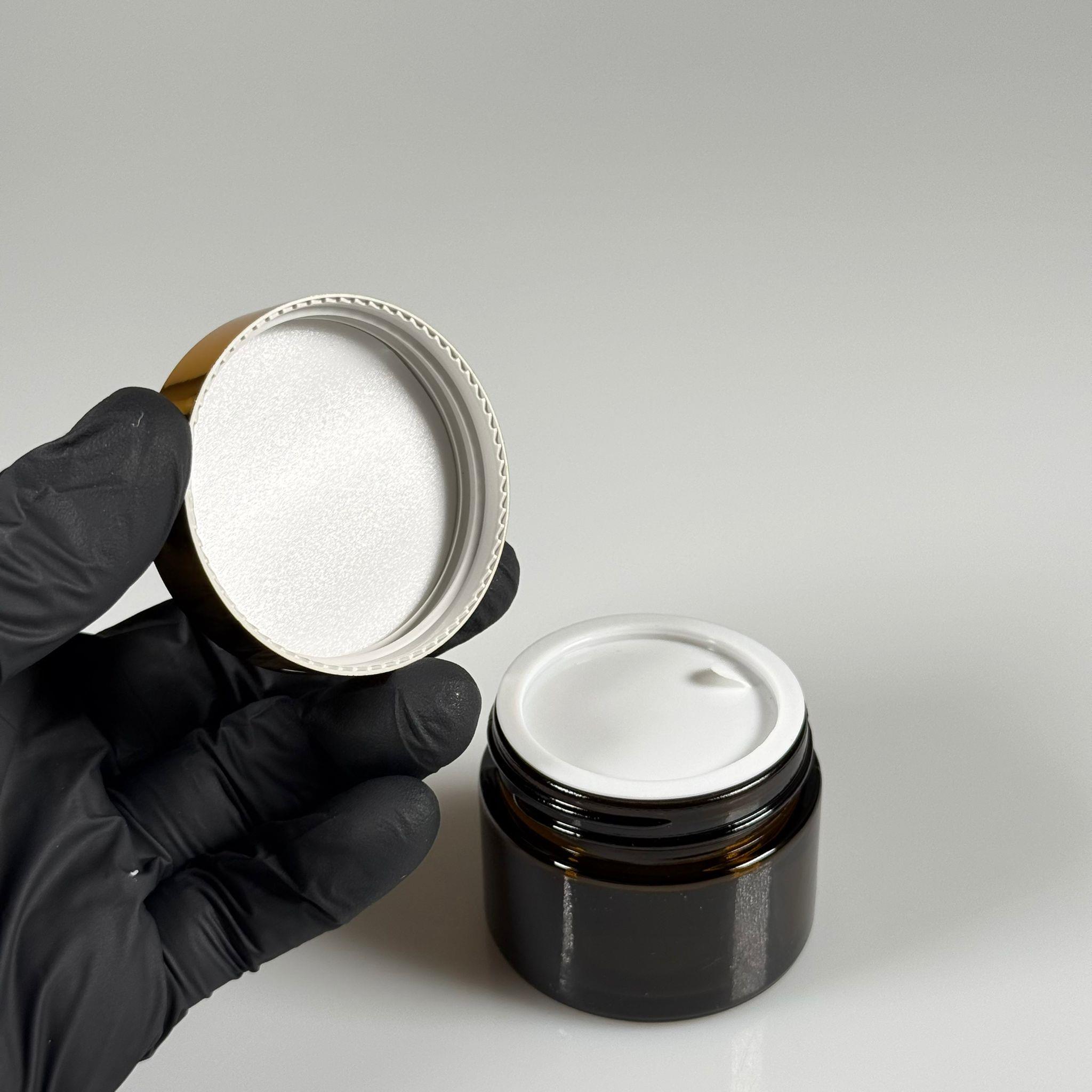 50 CC CAM AMBER KREM KAVANOZU - GOLD KAPAKLI İÇ CONTALI - 50 ML KAHVERENGİ KREM KAVANOZU - AMBER MUM KAVANOZU