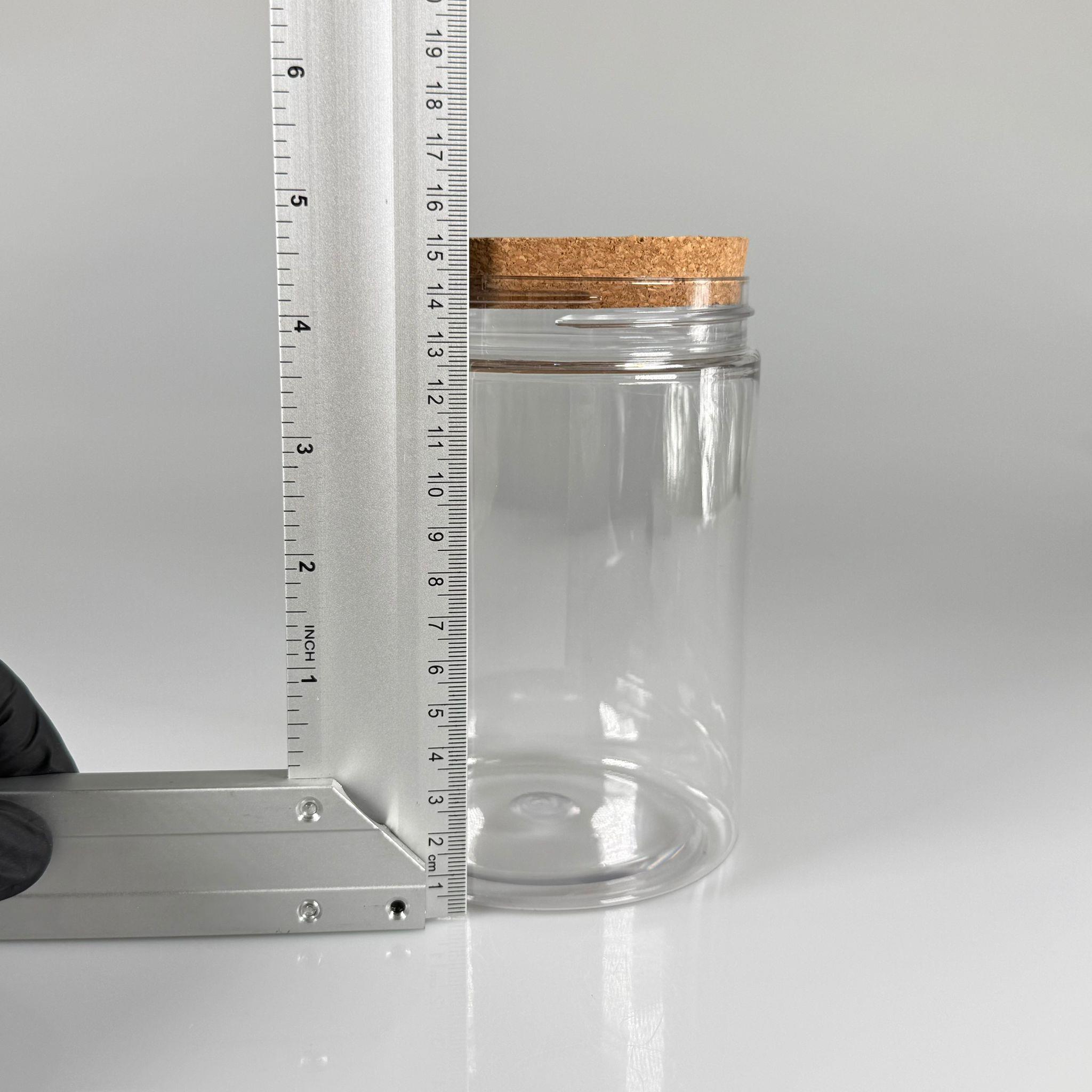 AHŞAP KAPAKLI PLASTİK SAKLAMA KABI - 1000 ML SERT PET KAVANOZ + AHŞAP MANTAR KAPAK SET - mutfak, raf düzenleyicileri